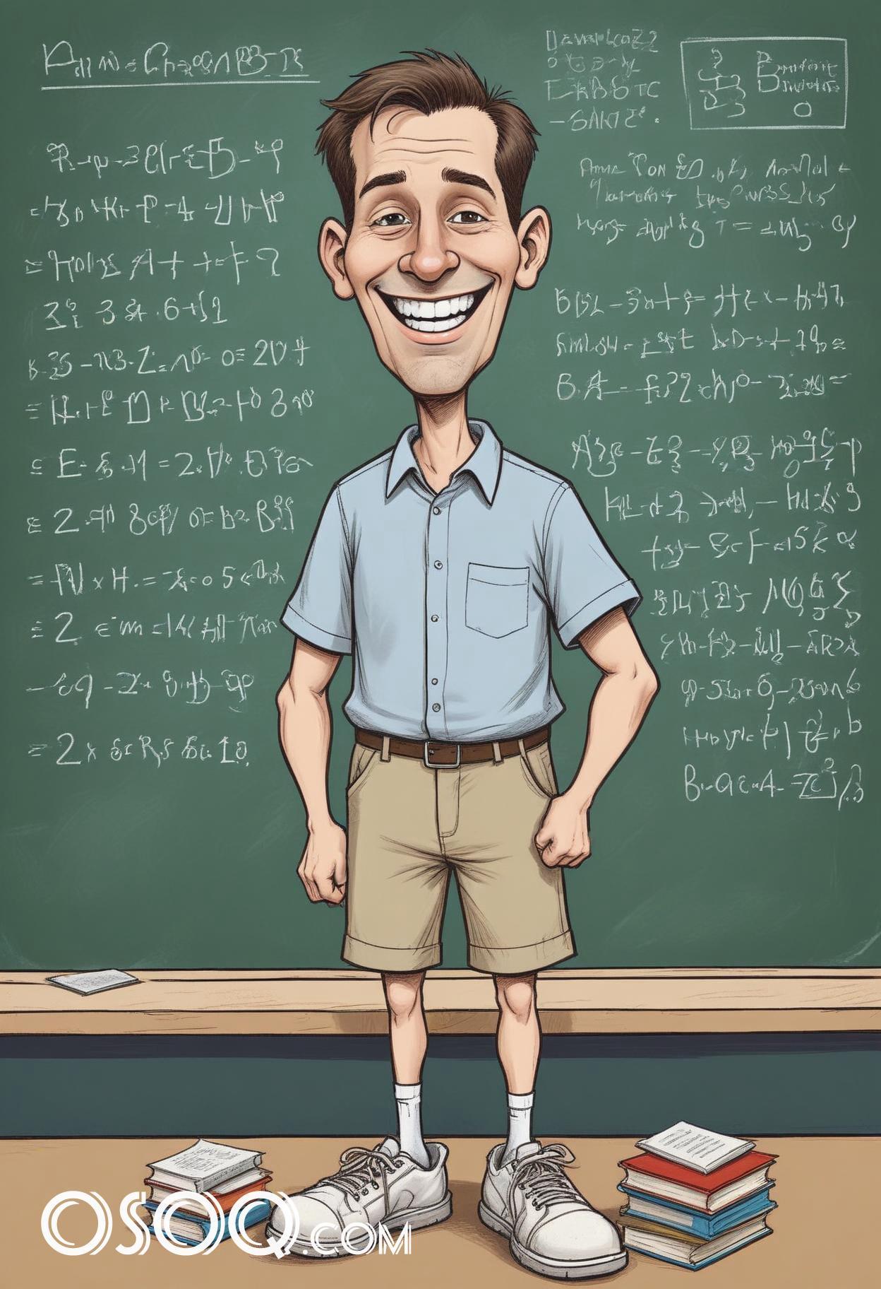 Caricature drawing teacher cute cartoon 12