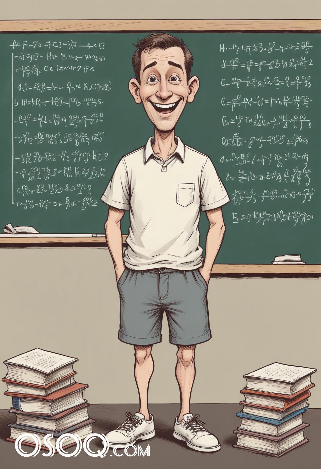 Caricature drawing teacher cute cartoon 13