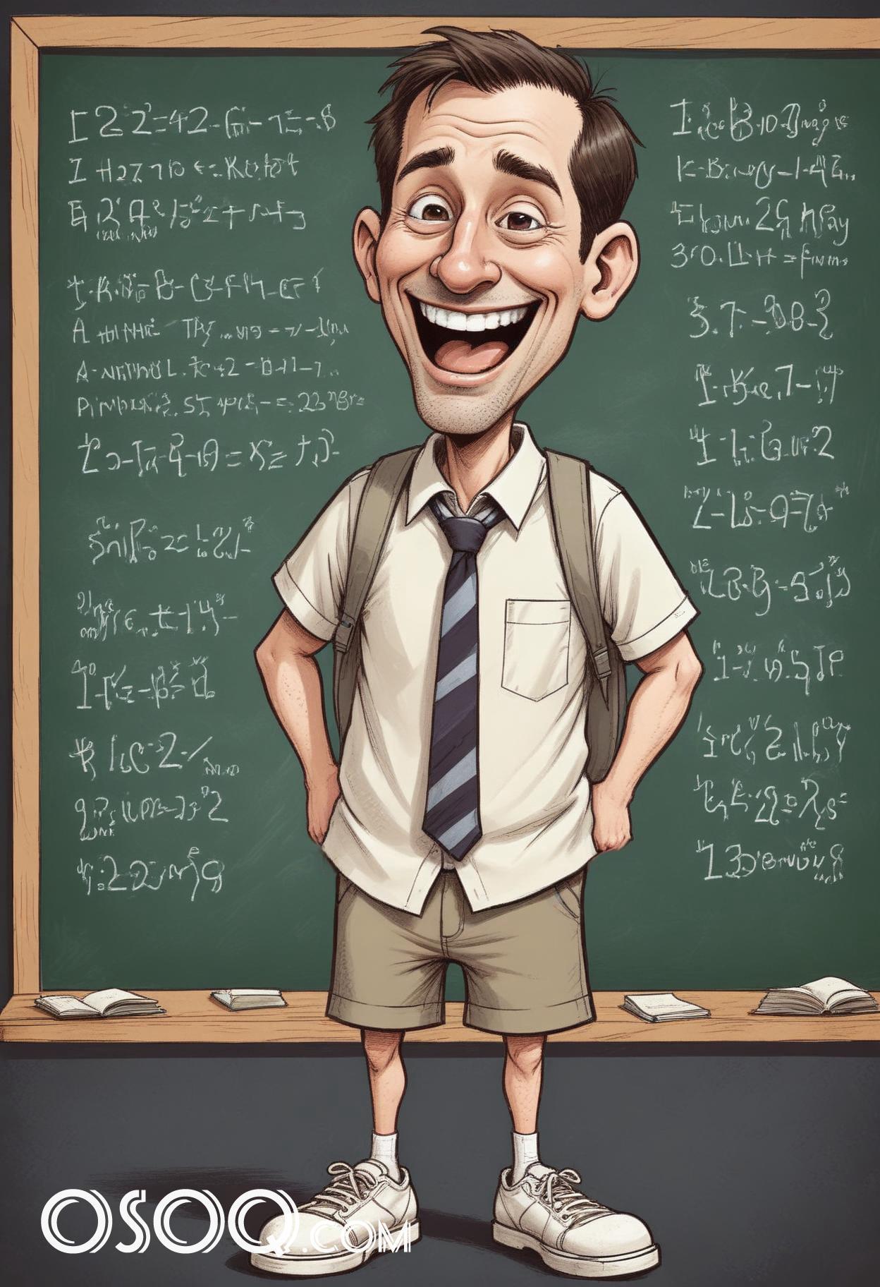 Caricature drawing teacher cute cartoon 14