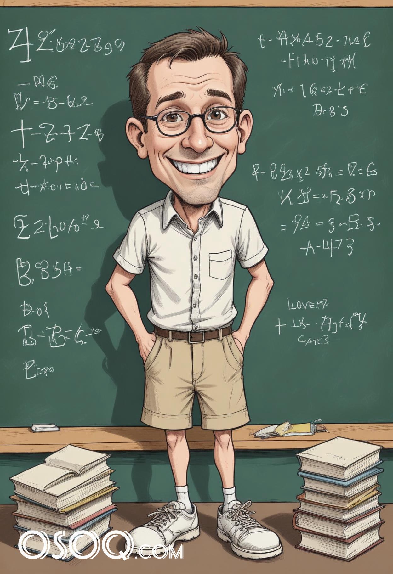 Caricature drawing teacher cute cartoon 15