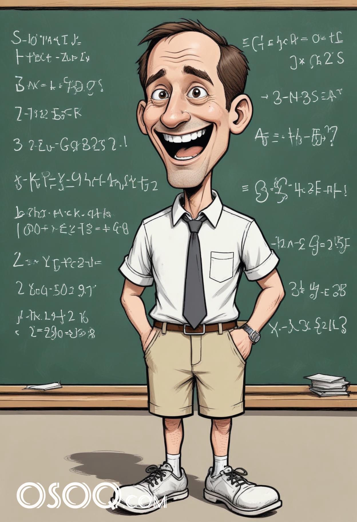 Caricature drawing teacher cute cartoon 16