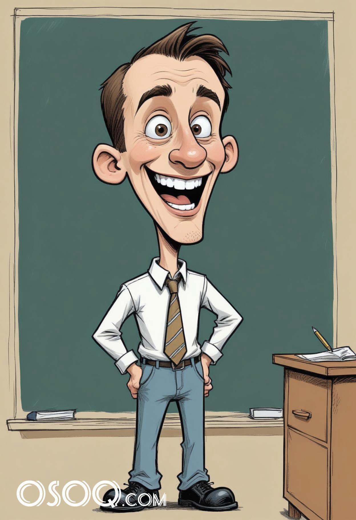 Caricature drawing teacher cute cartoon 17