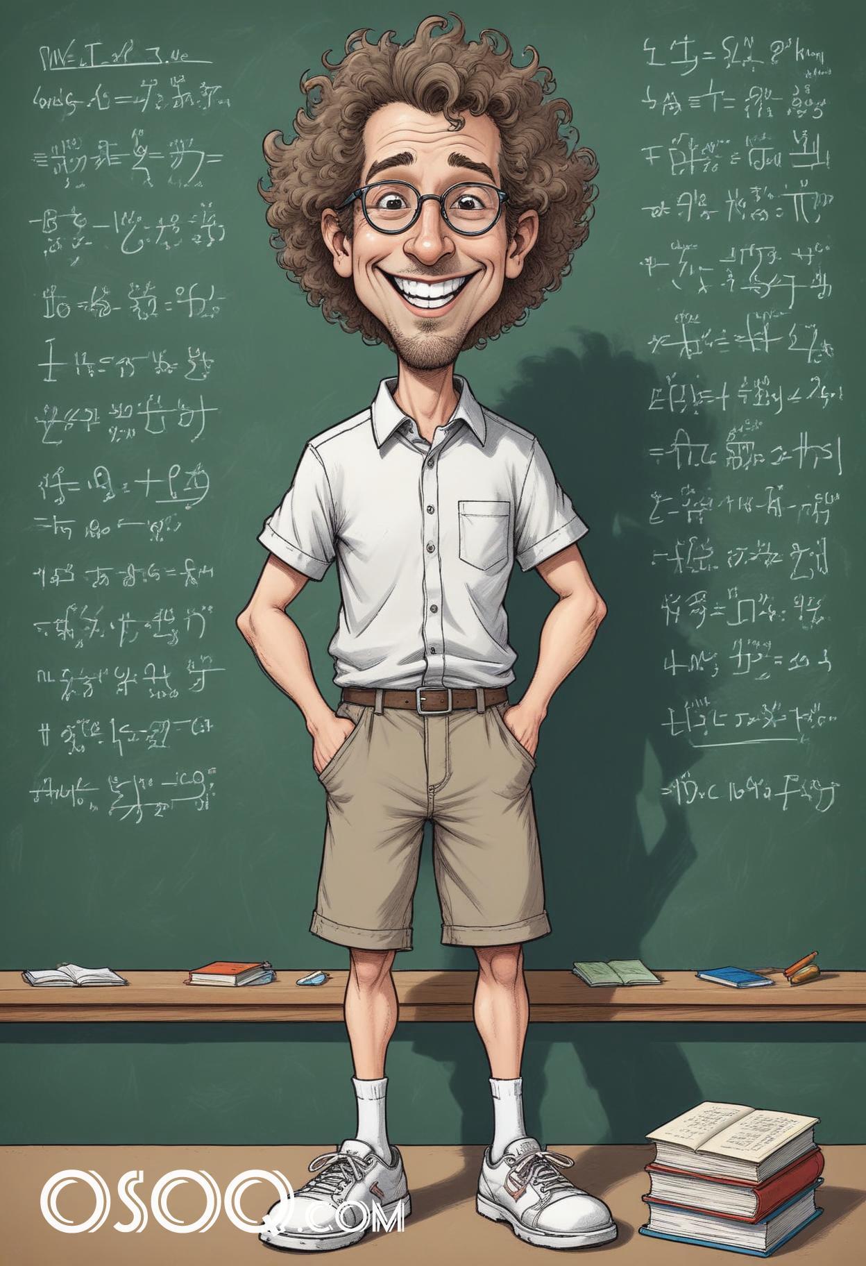 Caricature drawing teacher cute cartoon 19