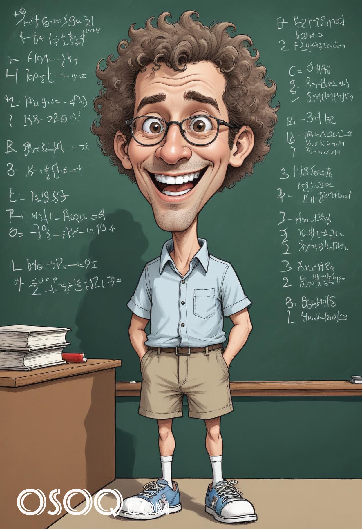 Caricature drawing teacher cute cartoon 20