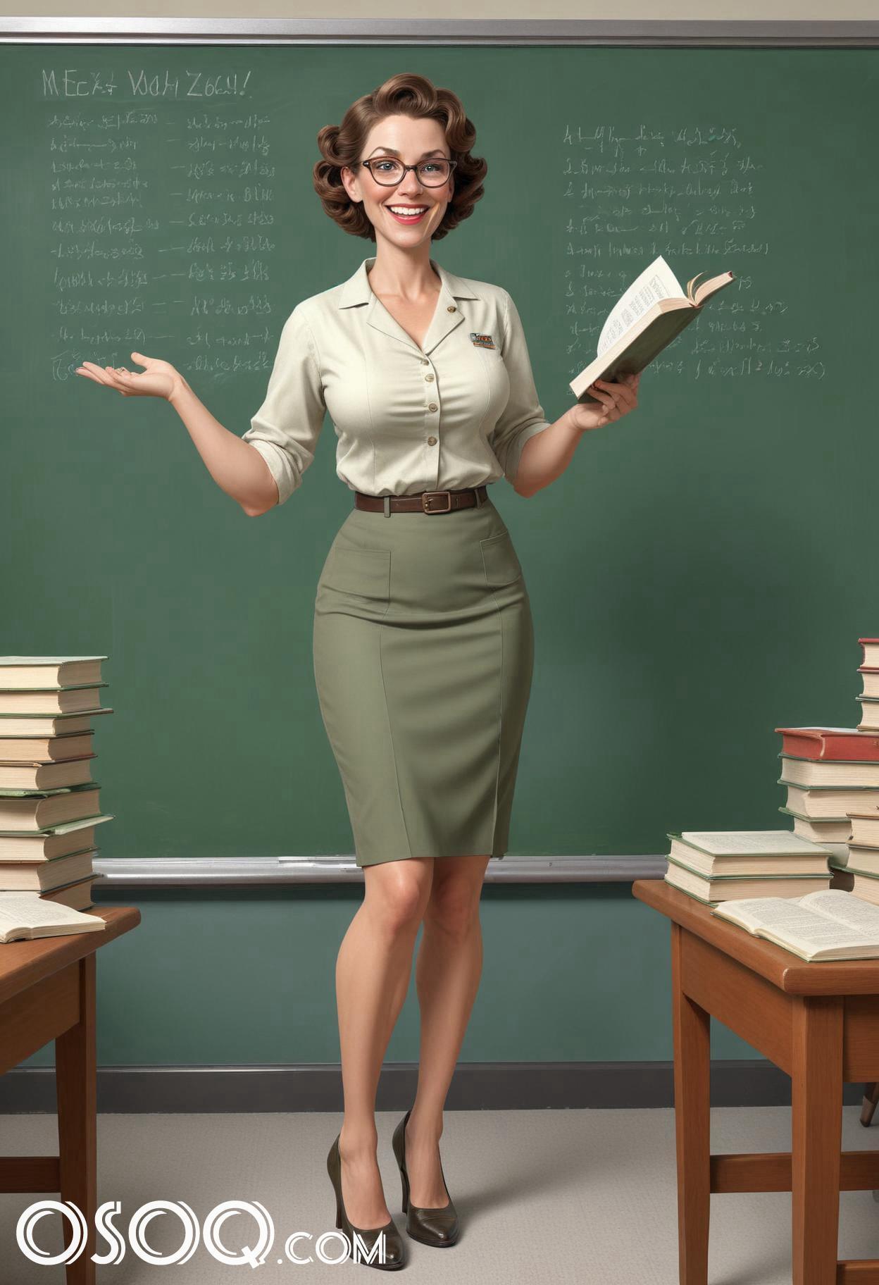 Cartoon female teacher 03