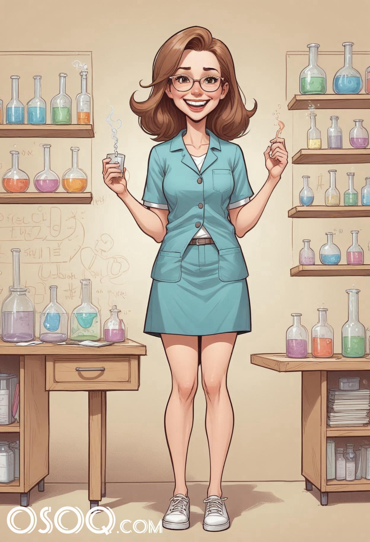 Cartoon female teacher 07