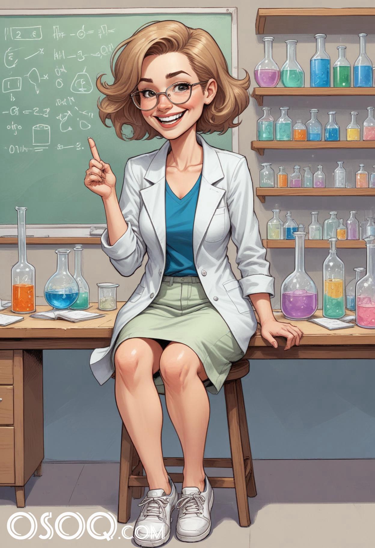 Cartoon female teacher 08