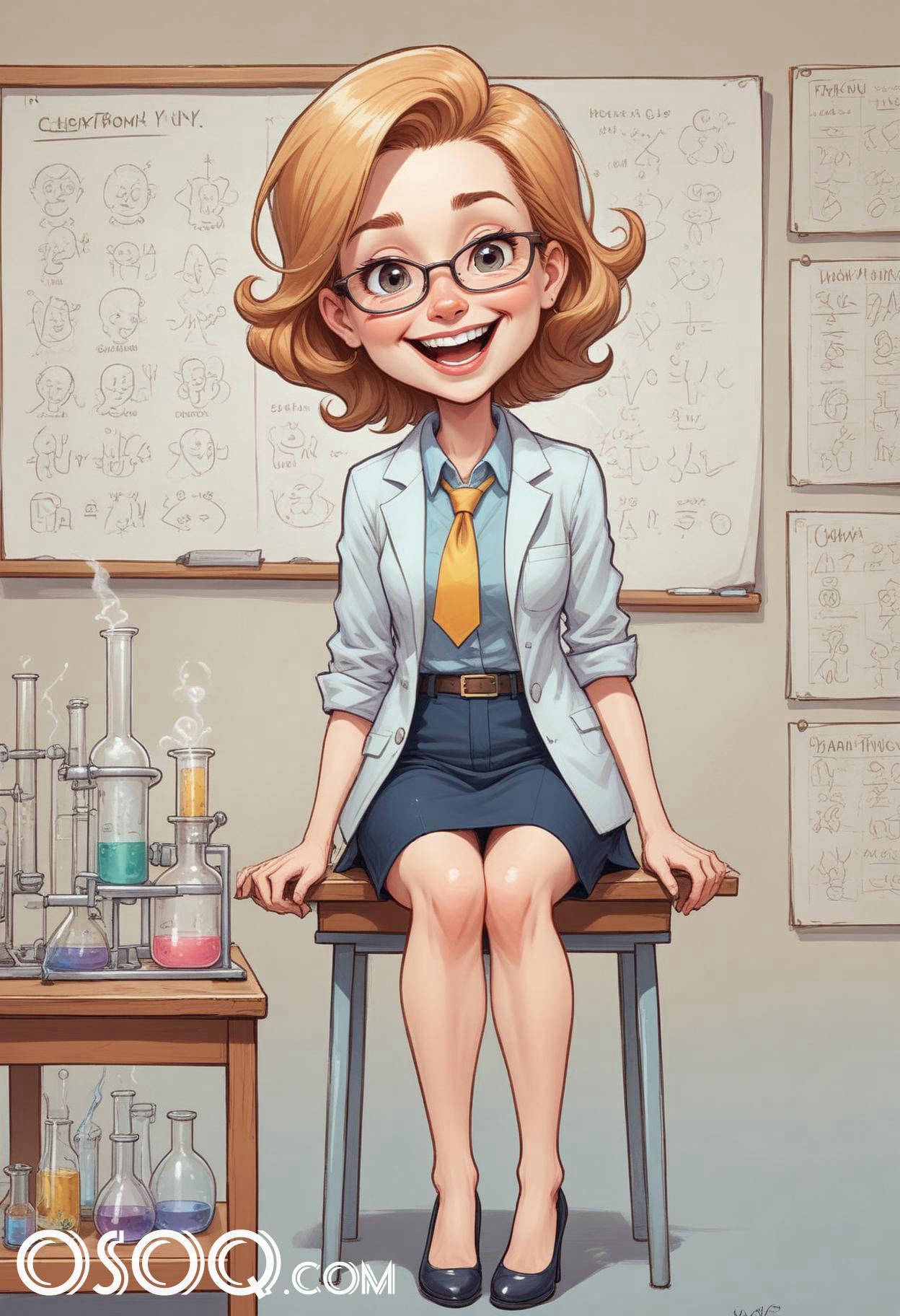 Cartoon female teacher 11