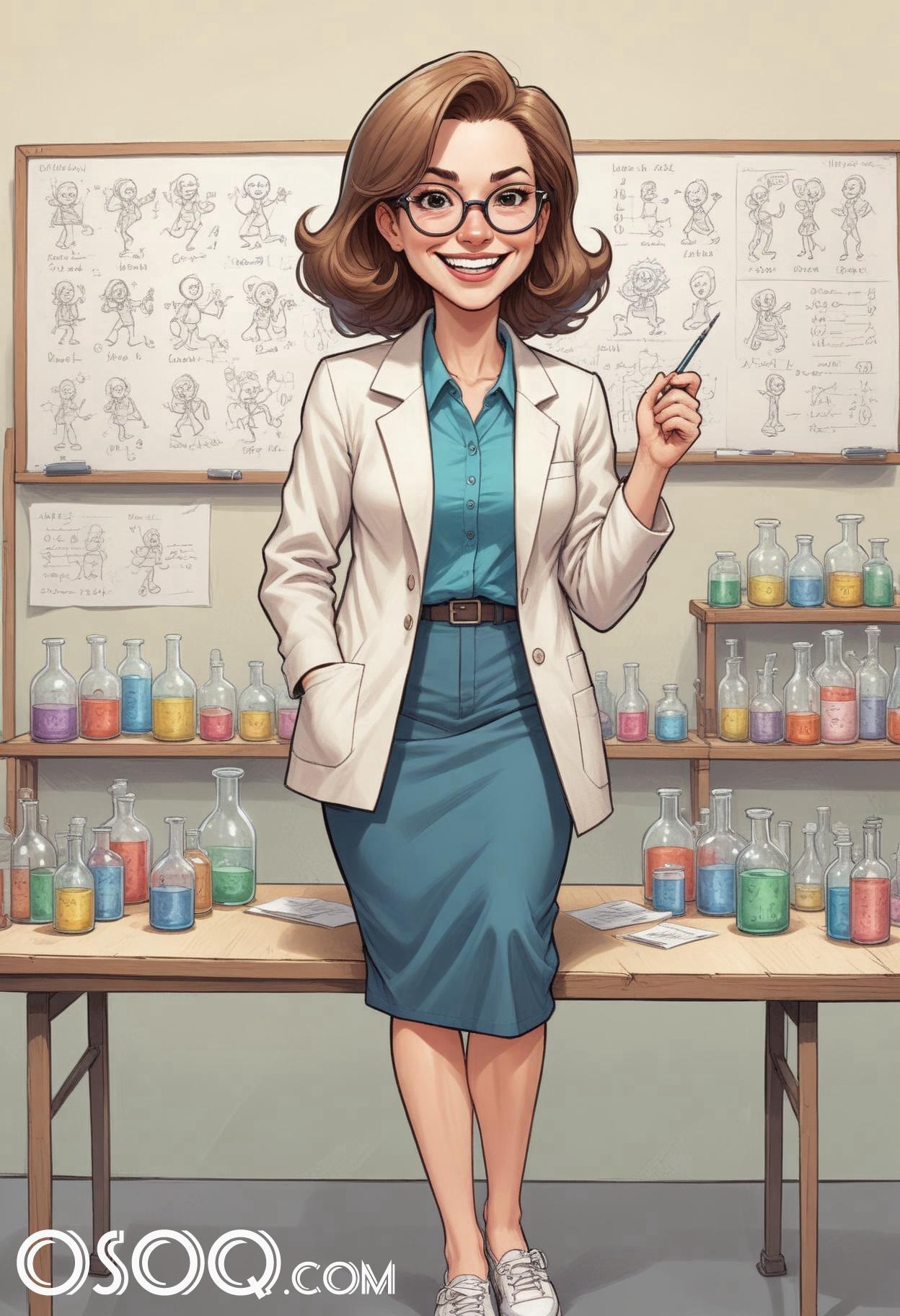 Cartoon female teacher 13