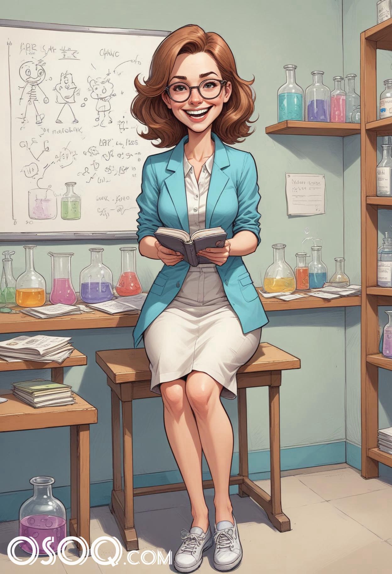 Cartoon female teacher 14