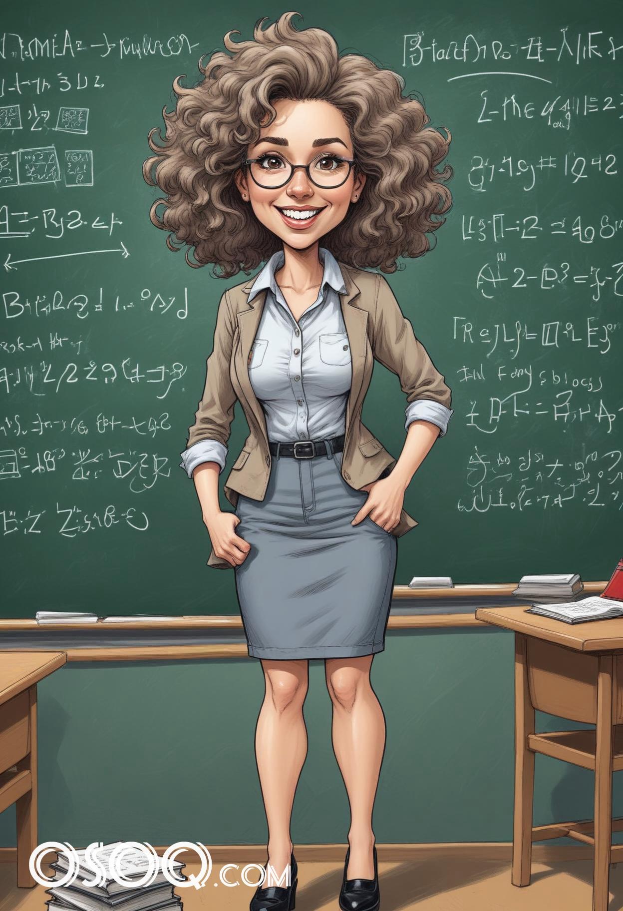 Cartoon image of a teacher caricature drawing 03