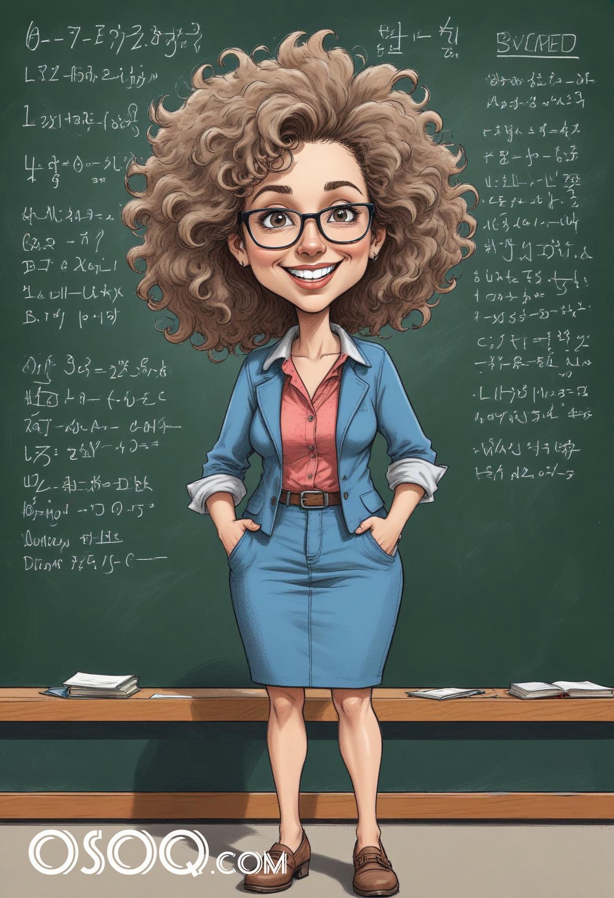 Cartoon image of a teacher caricature drawing 04