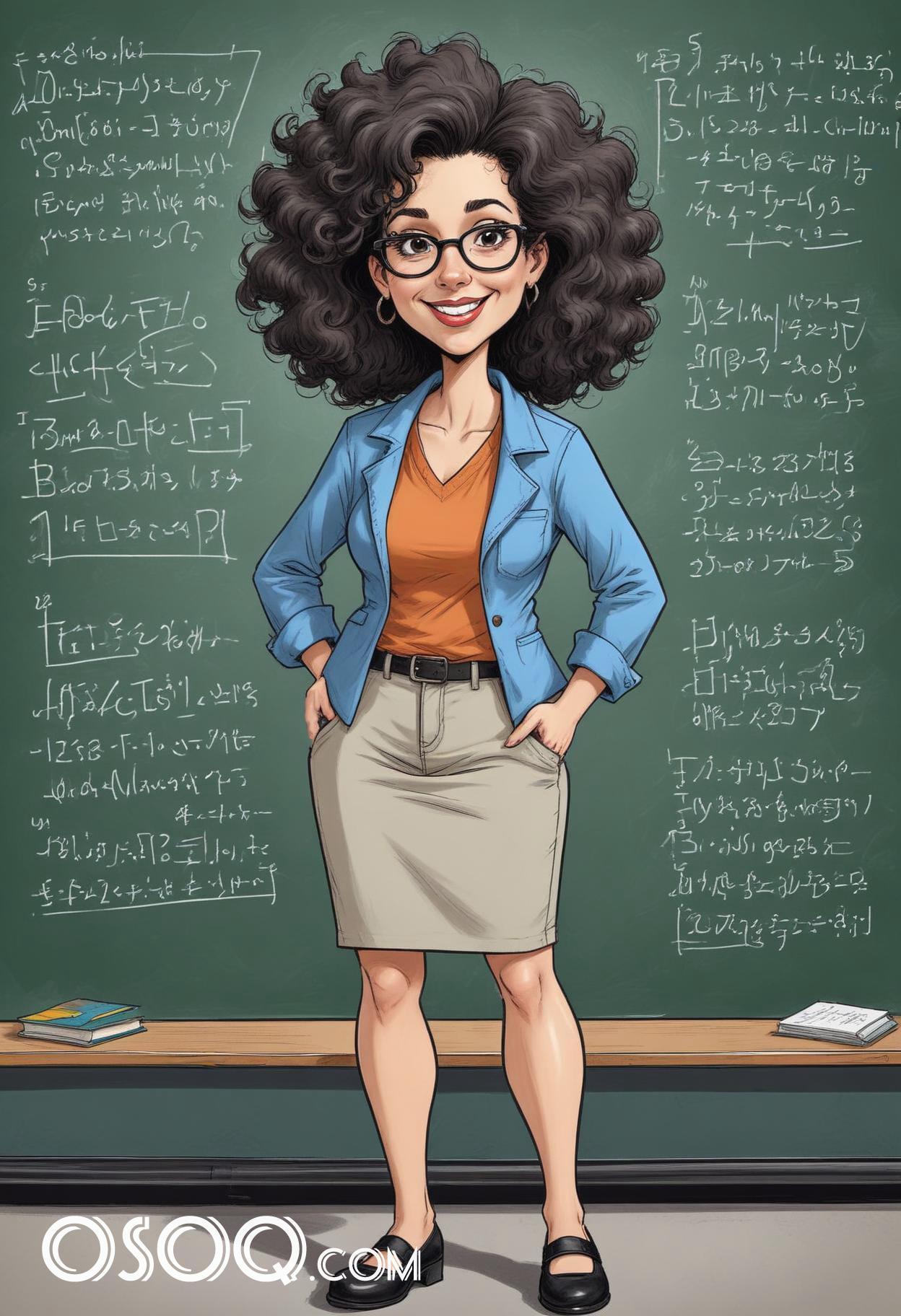 Cartoon image of a teacher caricature drawing 05