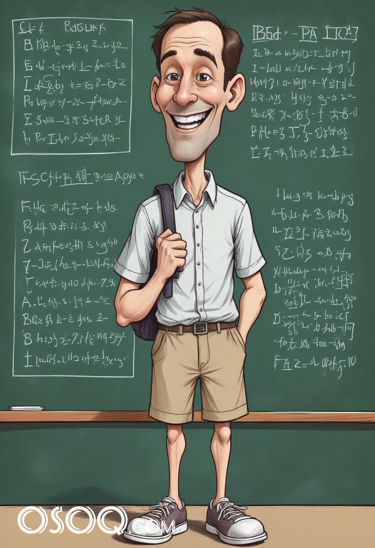 Cartoon image of a teacher caricature drawing 11