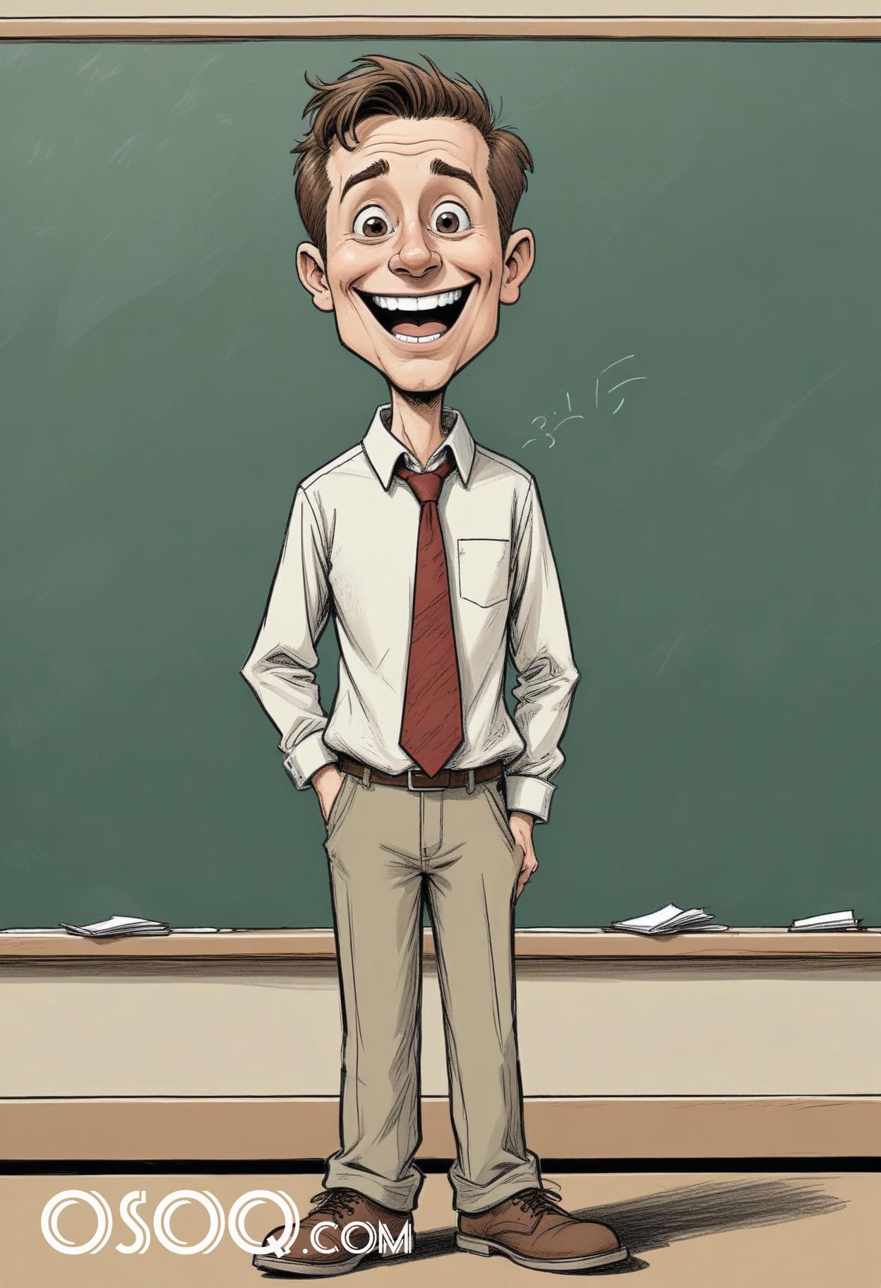 Cartoon image of a teacher caricature drawing 13