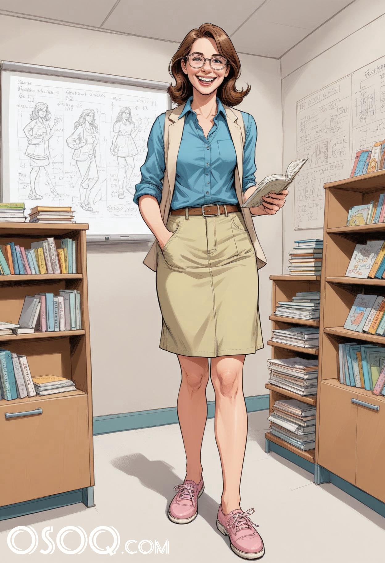 Cartoon image of a teacher 07