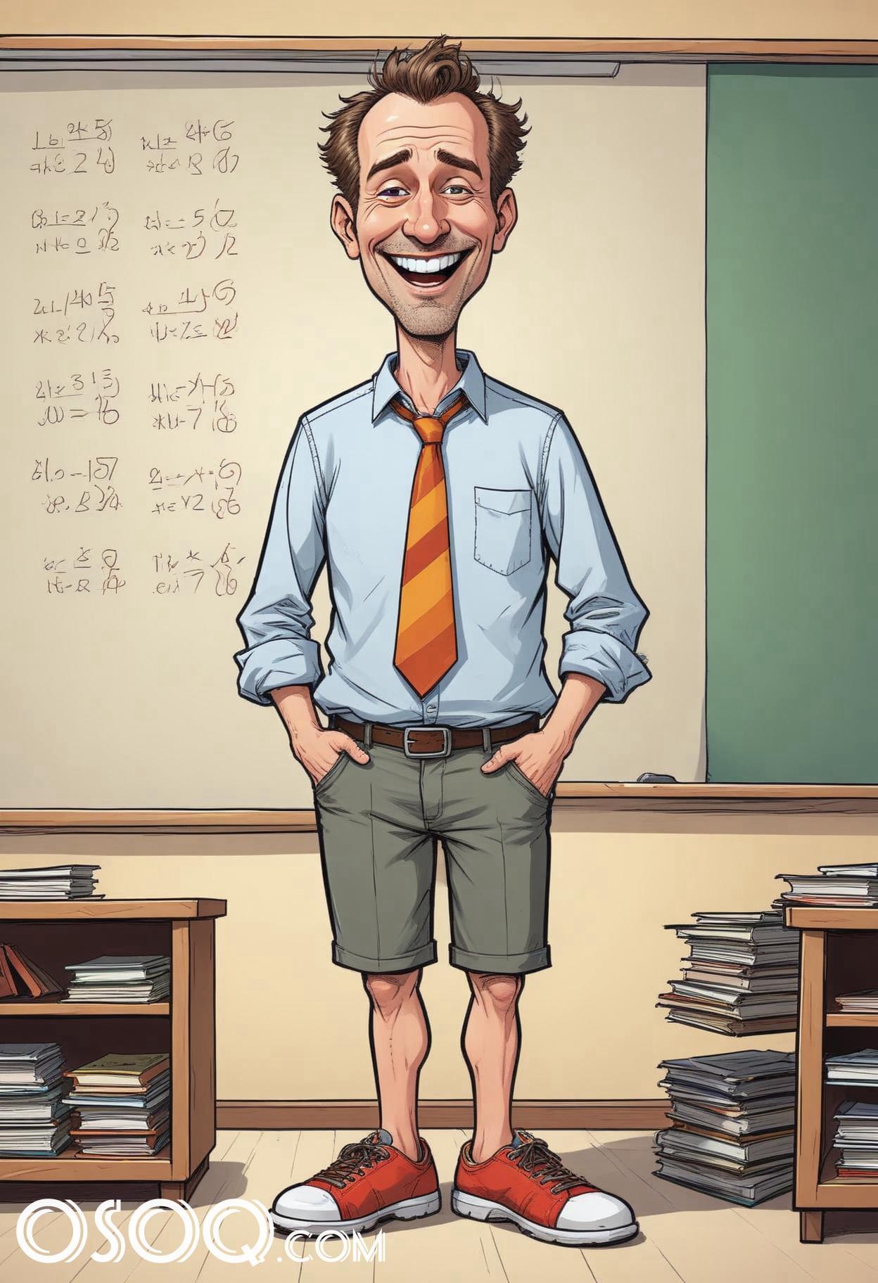 Cartoon male teacher 05