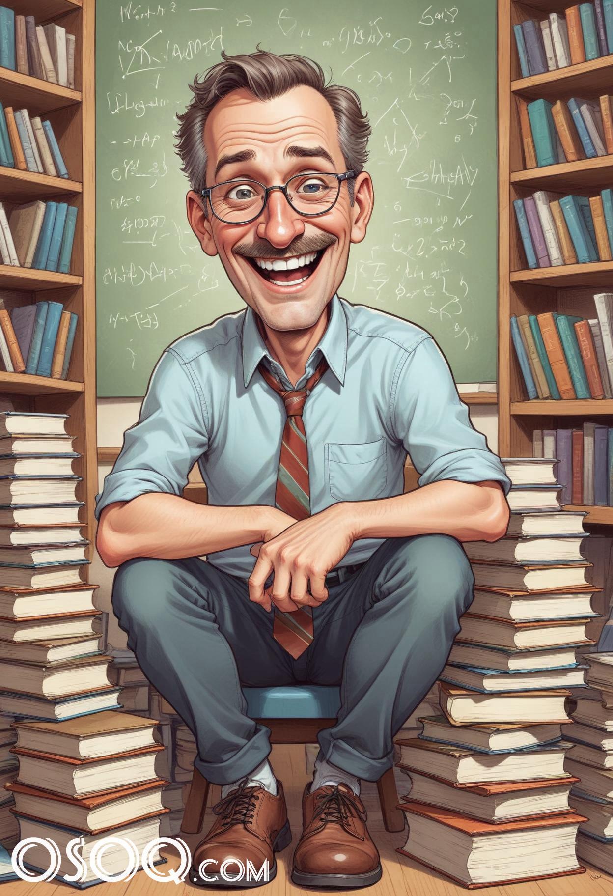 Cartoon male teacher 06