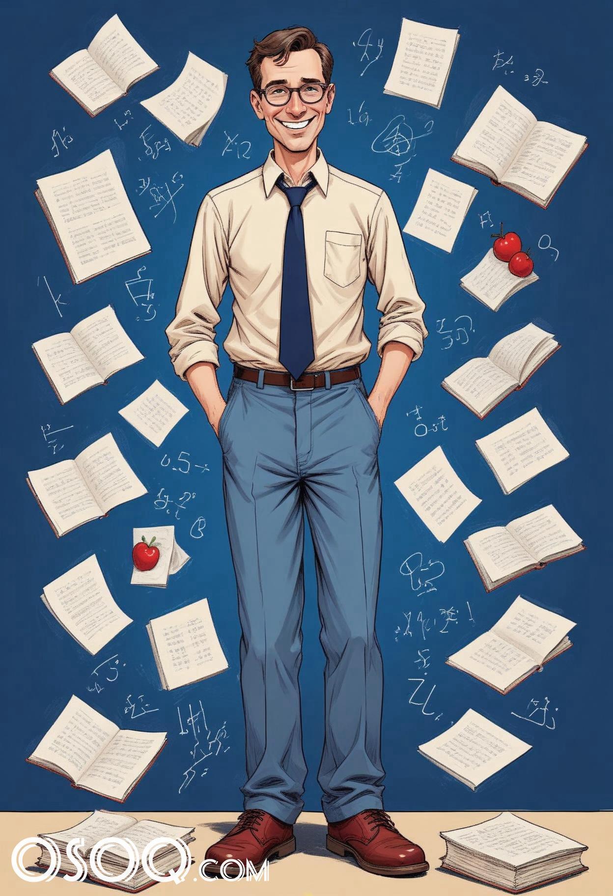 Cartoon male teacher 12