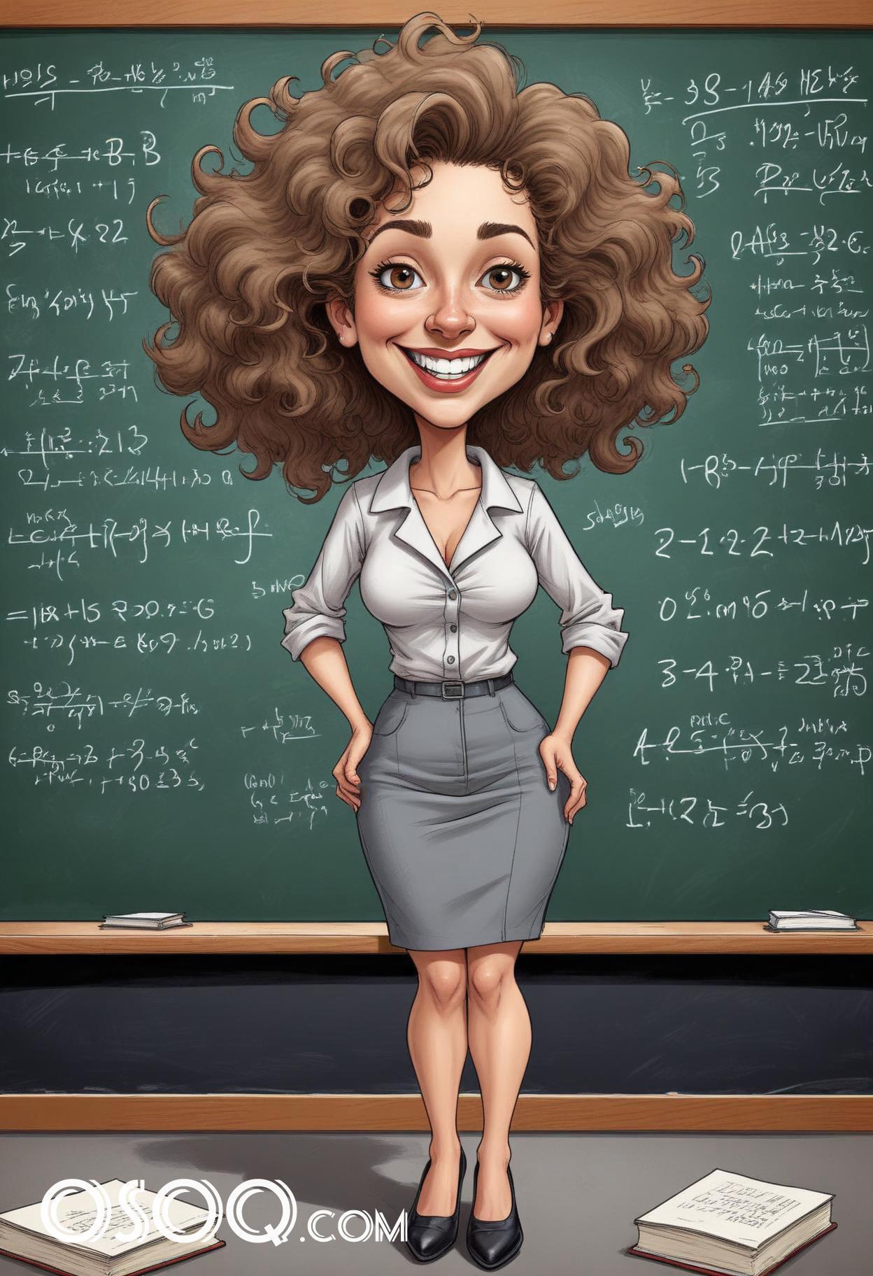 Cartoon pic of a teacher caricature drawing 01