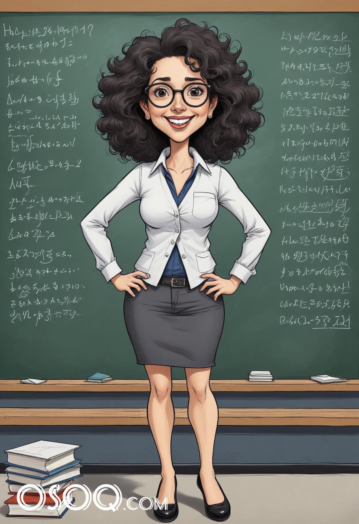 Cartoon pic of a teacher caricature drawing 04