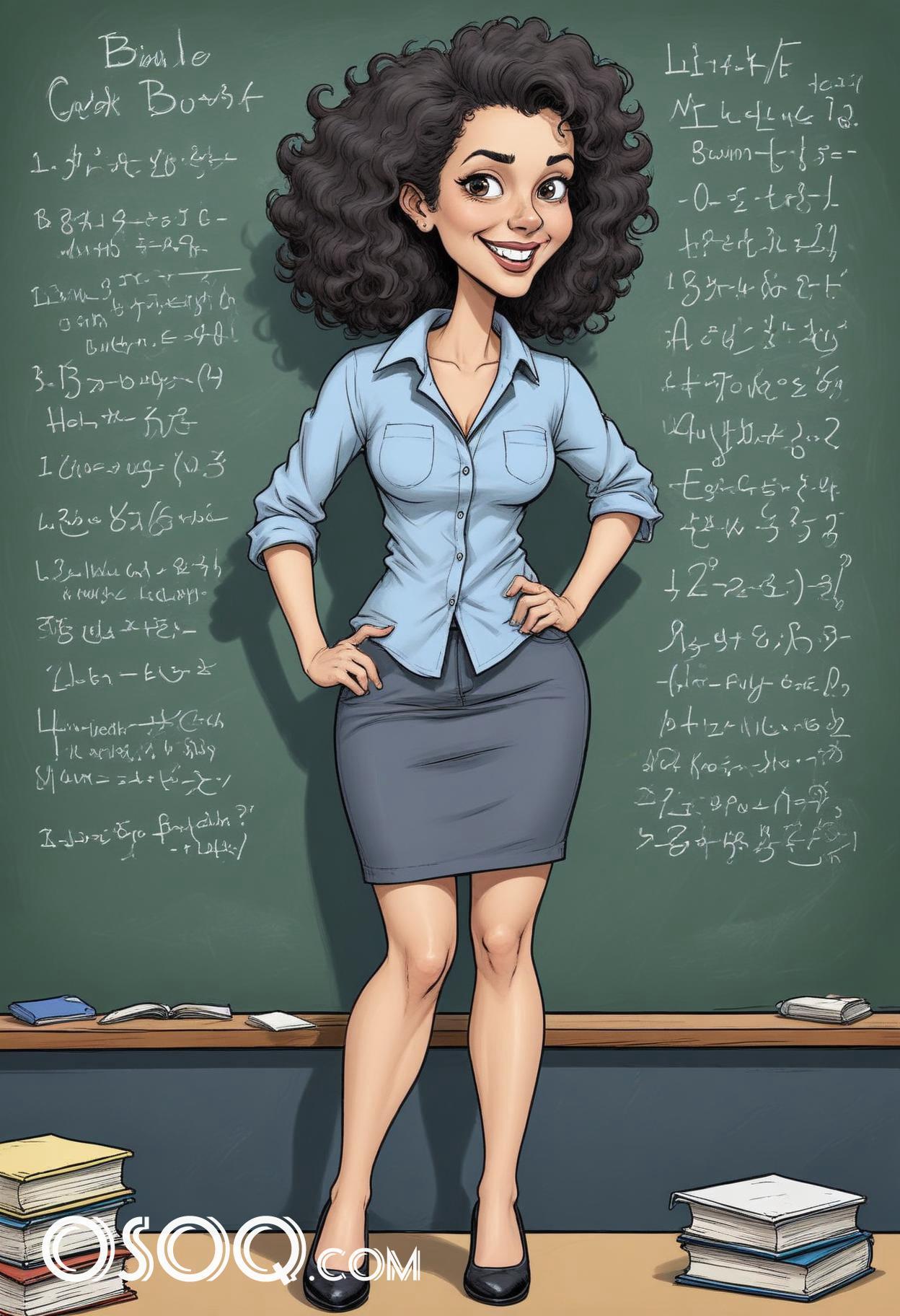 Cartoon pic of a teacher caricature drawing 06