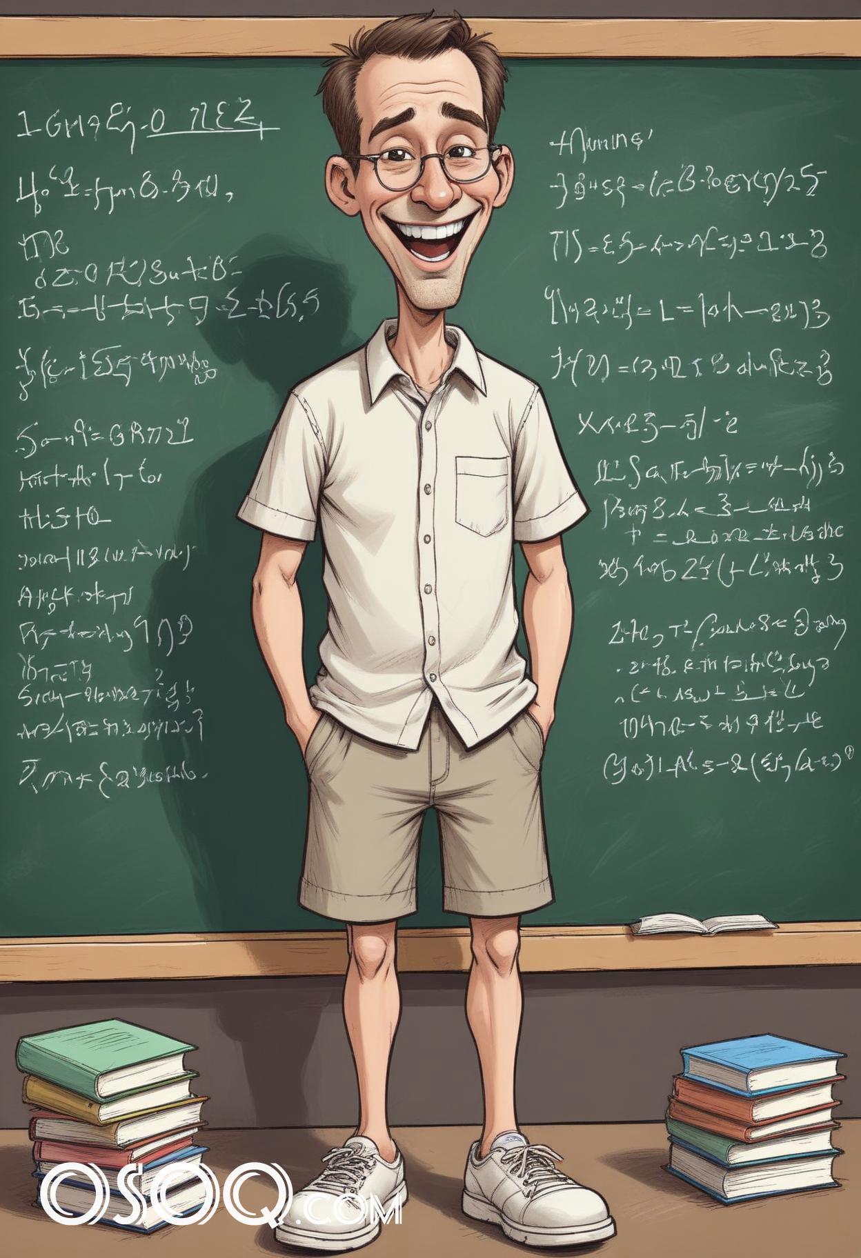 Cartoon pic of a teacher caricature drawing 11