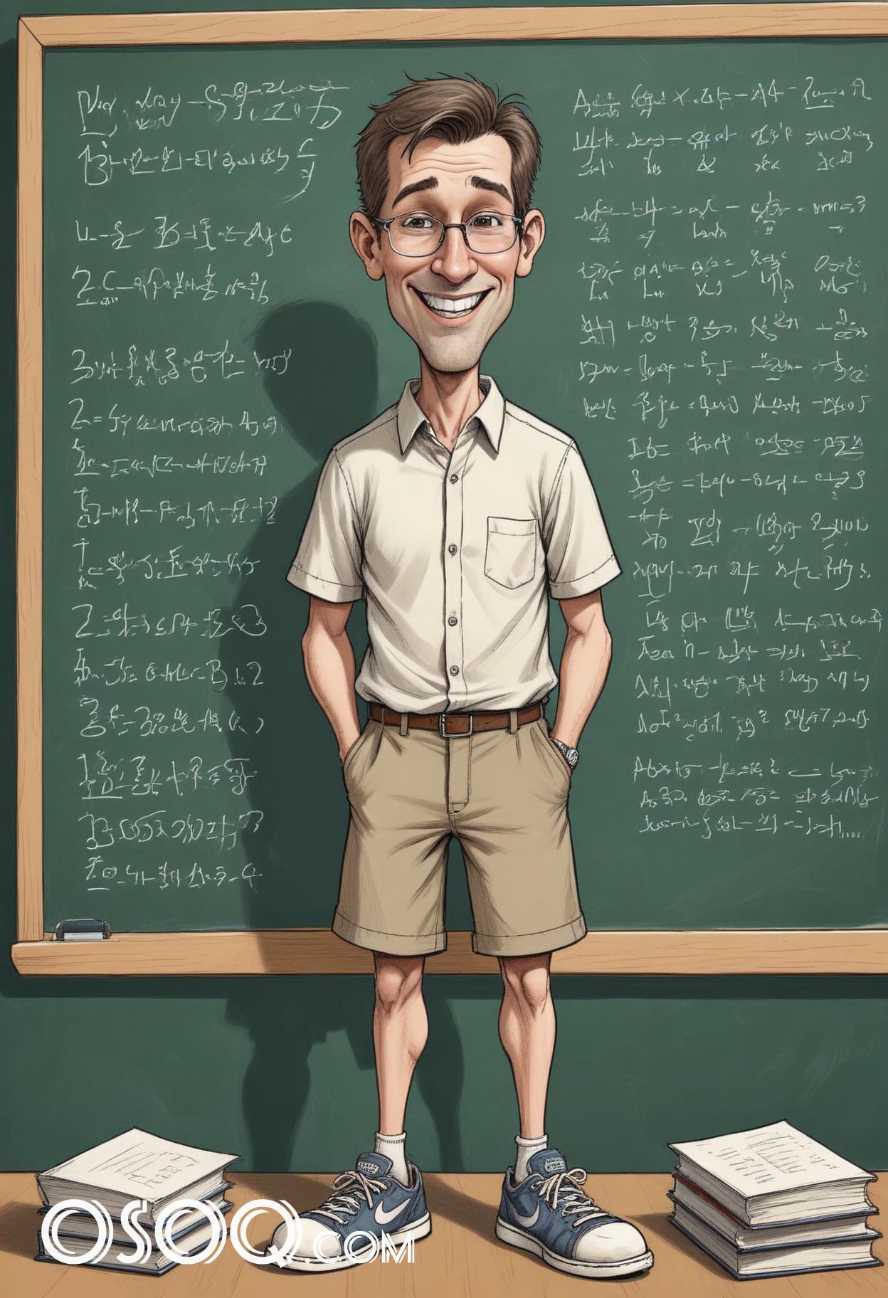 Cartoon pic of a teacher caricature drawing 12