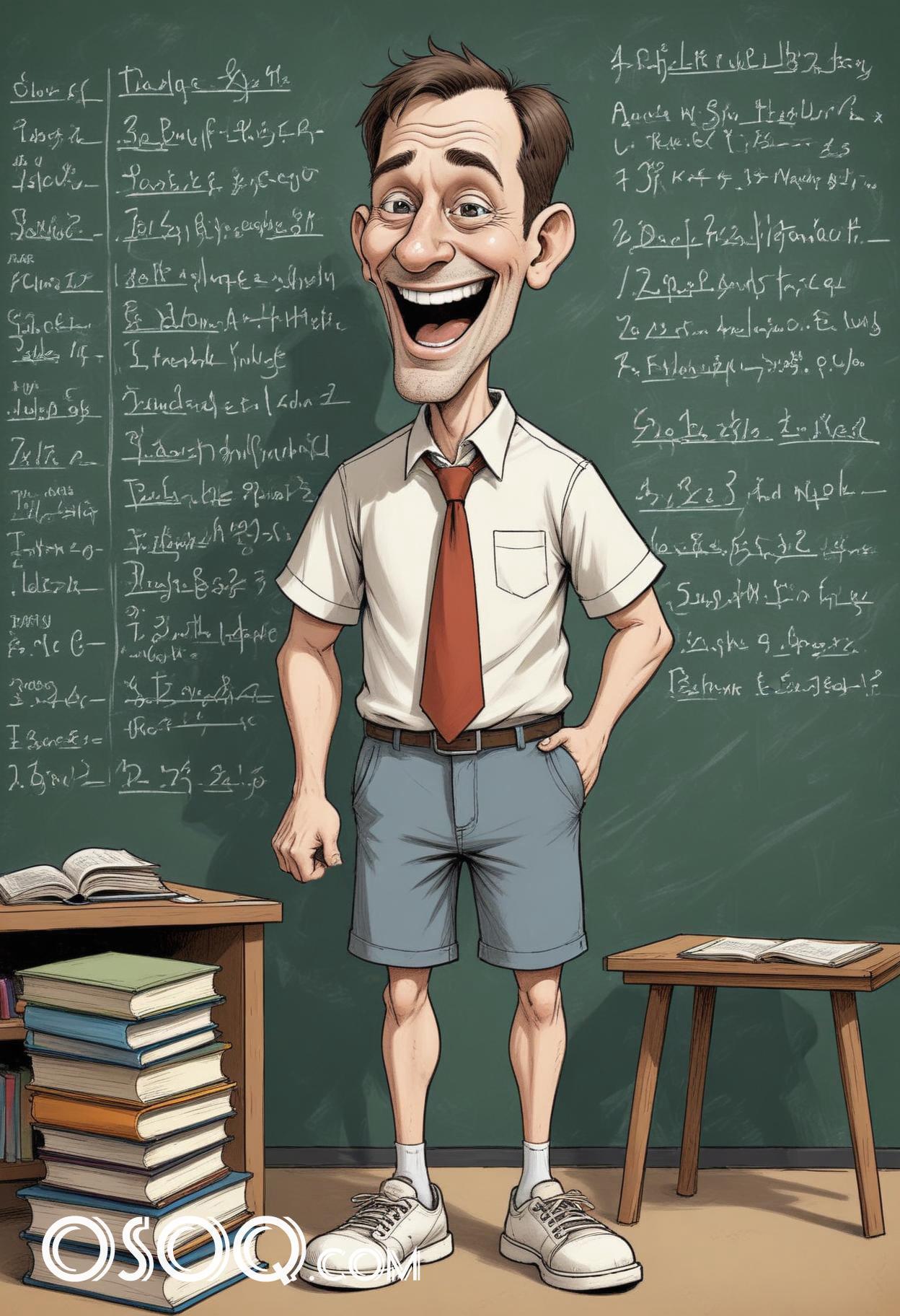 Cartoon pic of a teacher caricature drawing 13