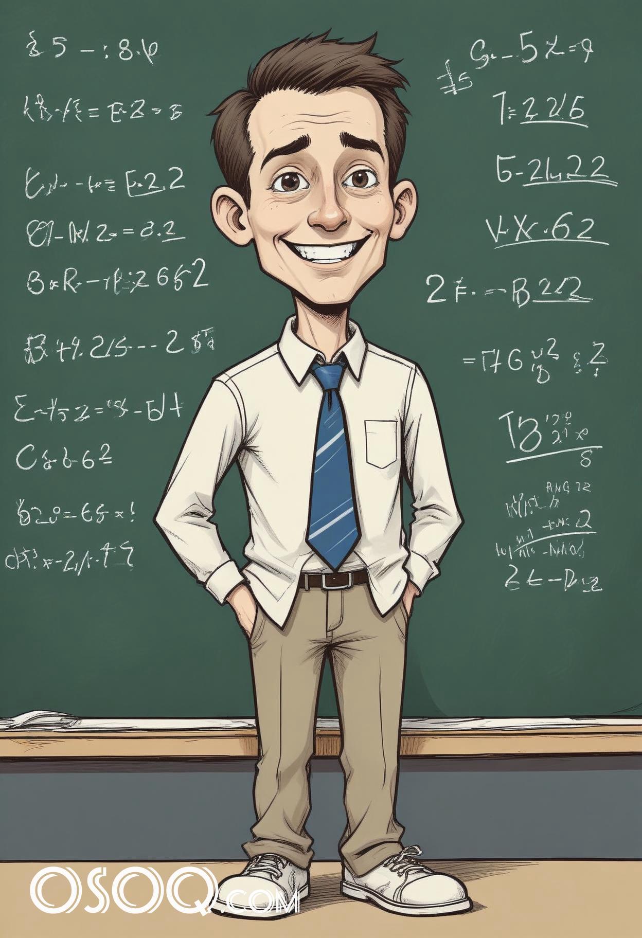 Cartoon pic of a teacher caricature drawing 14