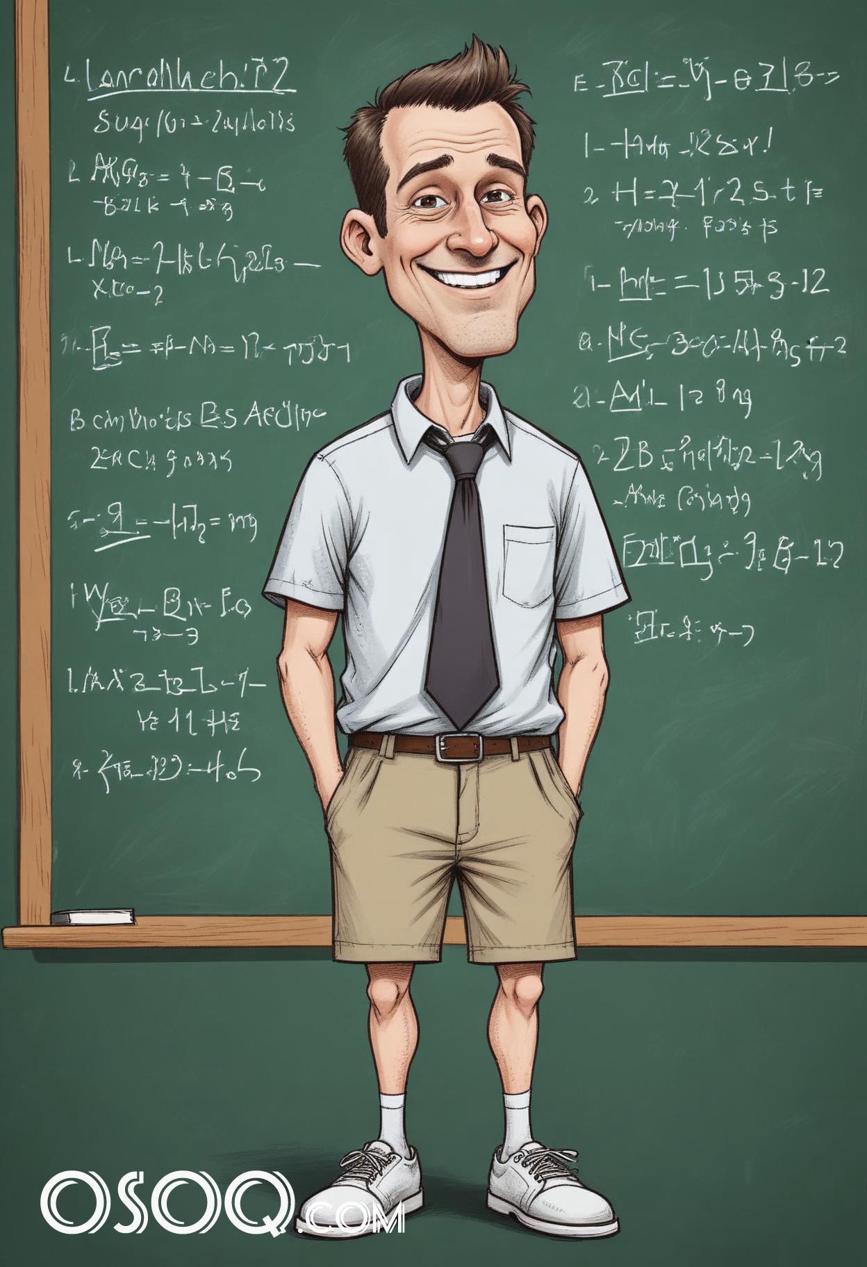 Cartoon pic of a teacher caricature drawing 15