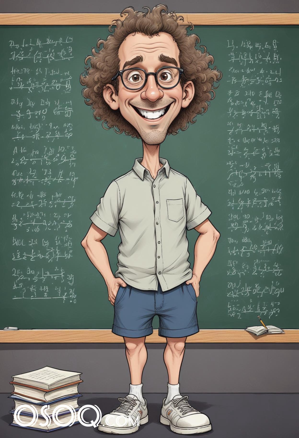 Cartoon pic of a teacher caricature drawing 16