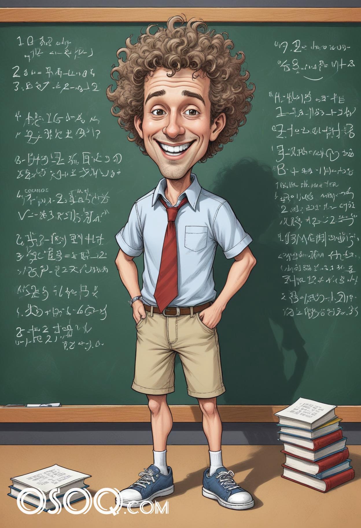 Cartoon pic of a teacher caricature drawing 17