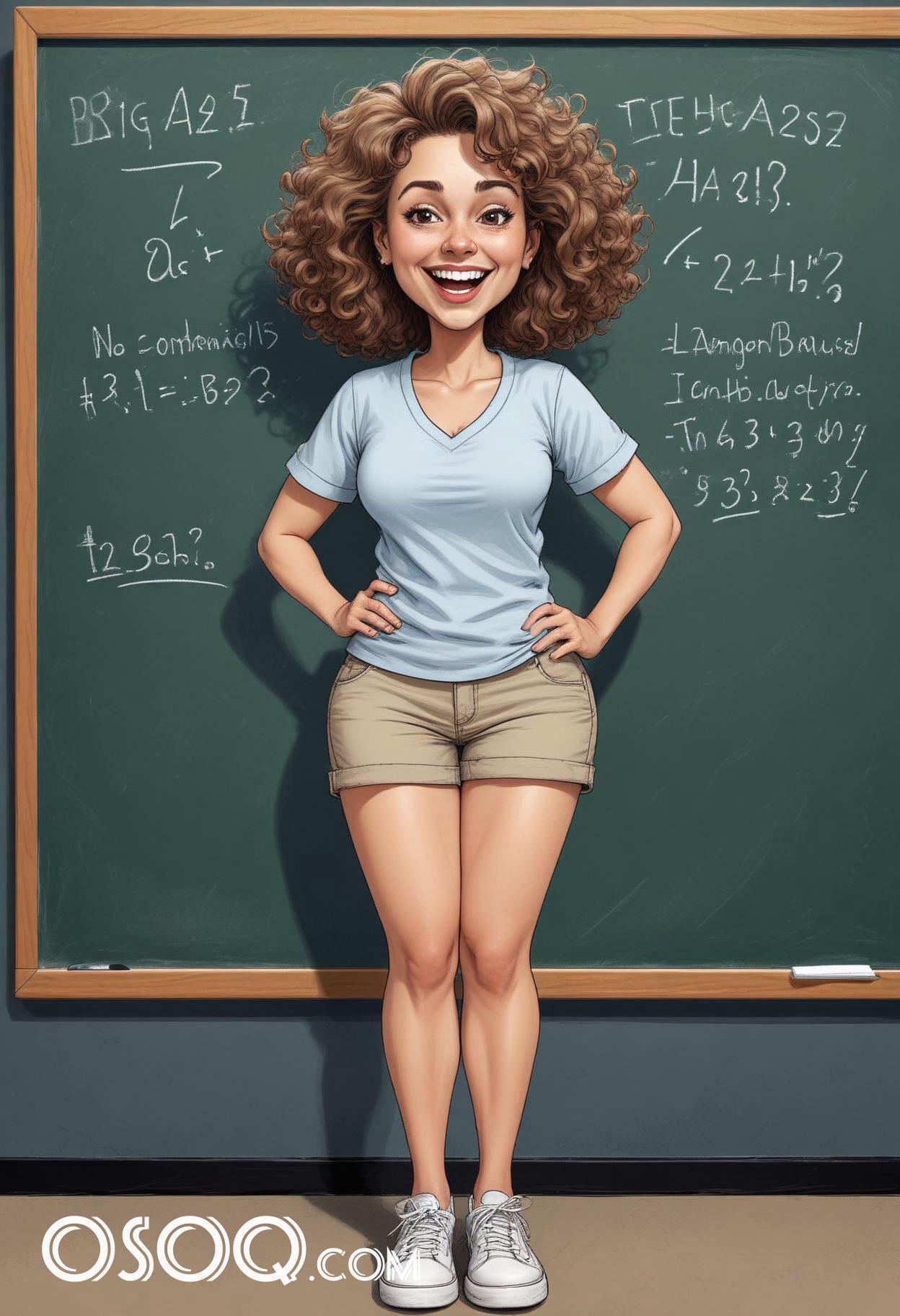 Cartoon picture teacher caricature drawing 05