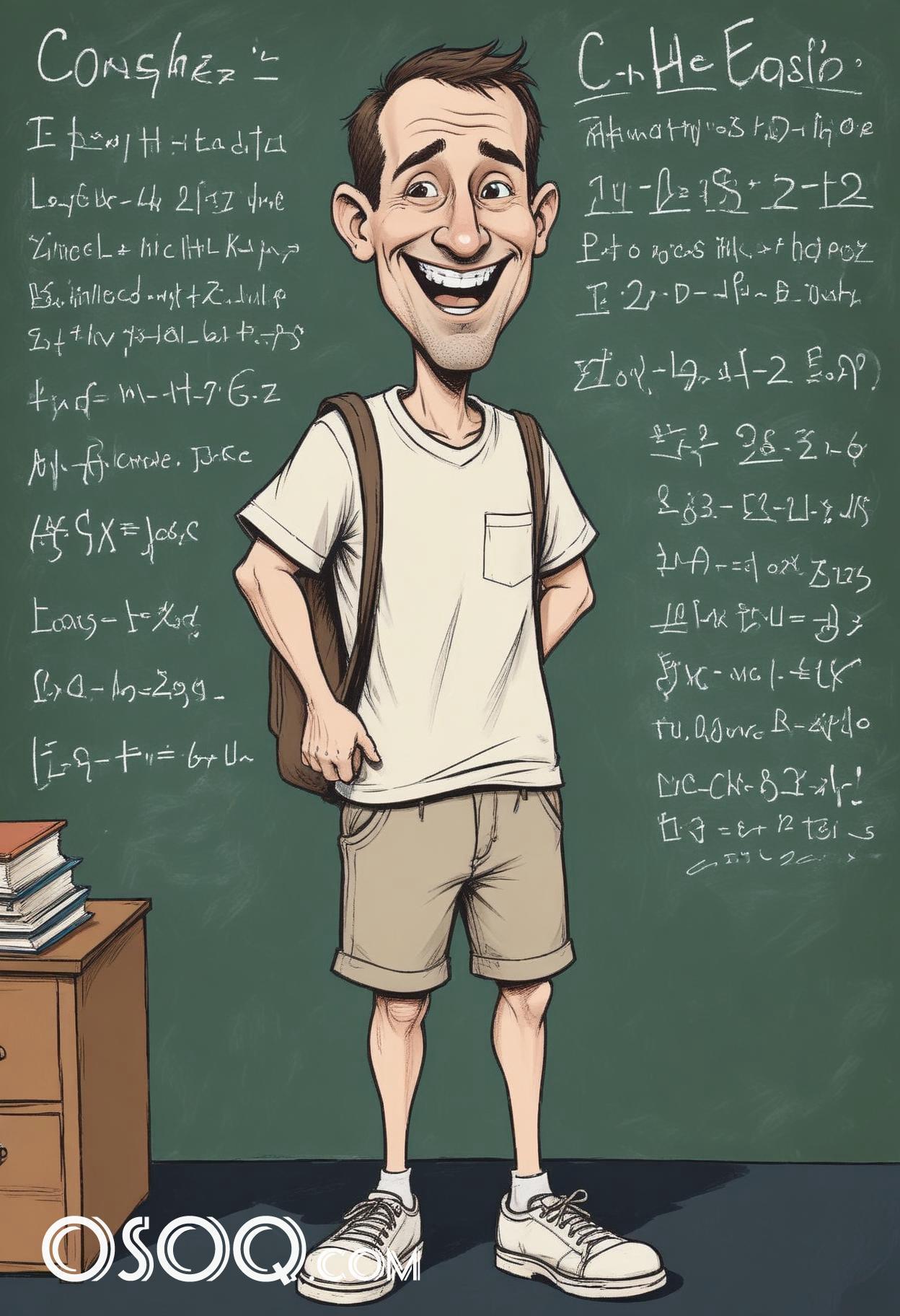 Cartoon picture teacher caricature drawing 12