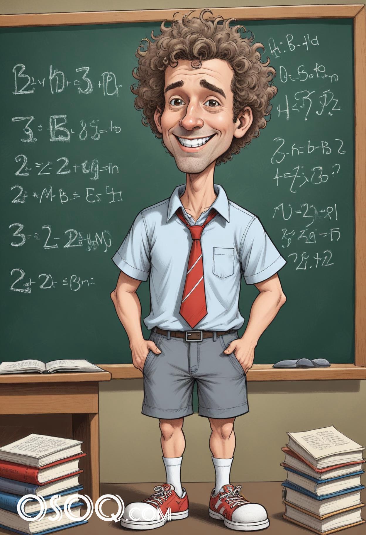 Cartoon picture teacher caricature drawing 17