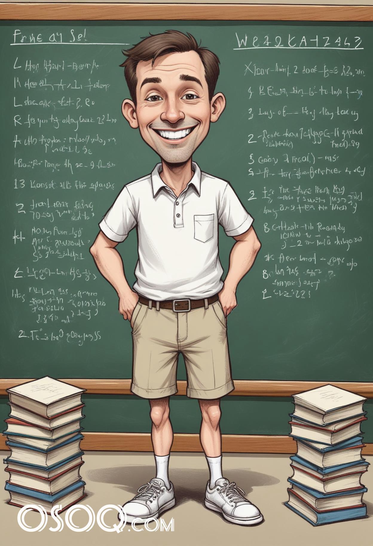 Cartoon teacher teaching caricature drawing 11