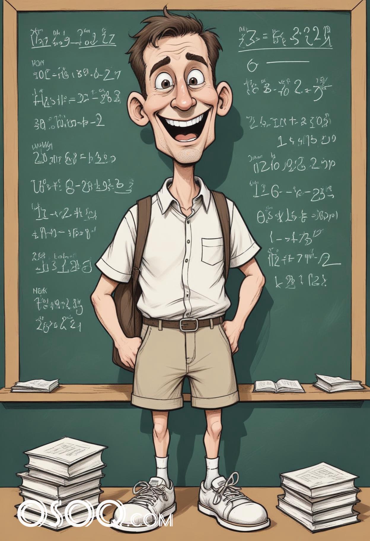 Cartoon teacher teaching caricature drawing 12