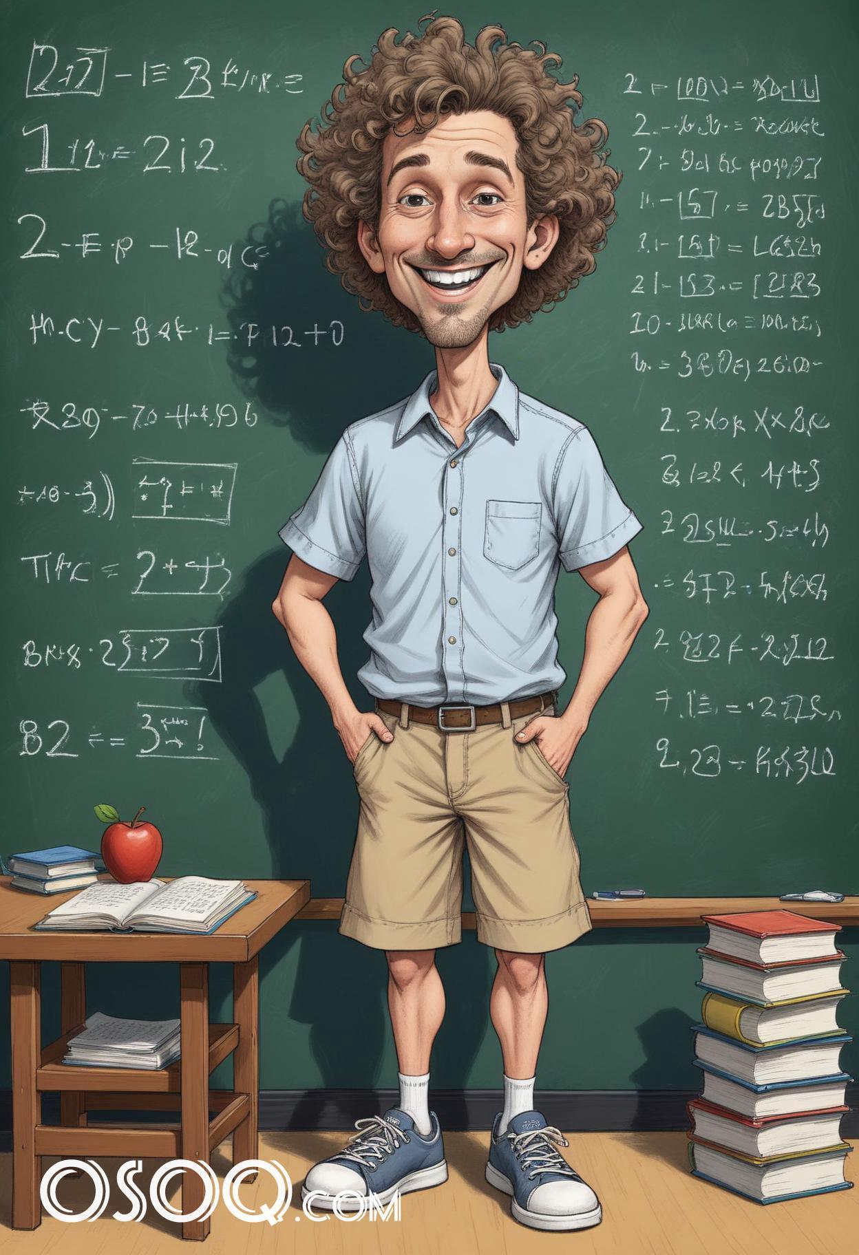 Cartoon teacher teaching caricature drawing 16