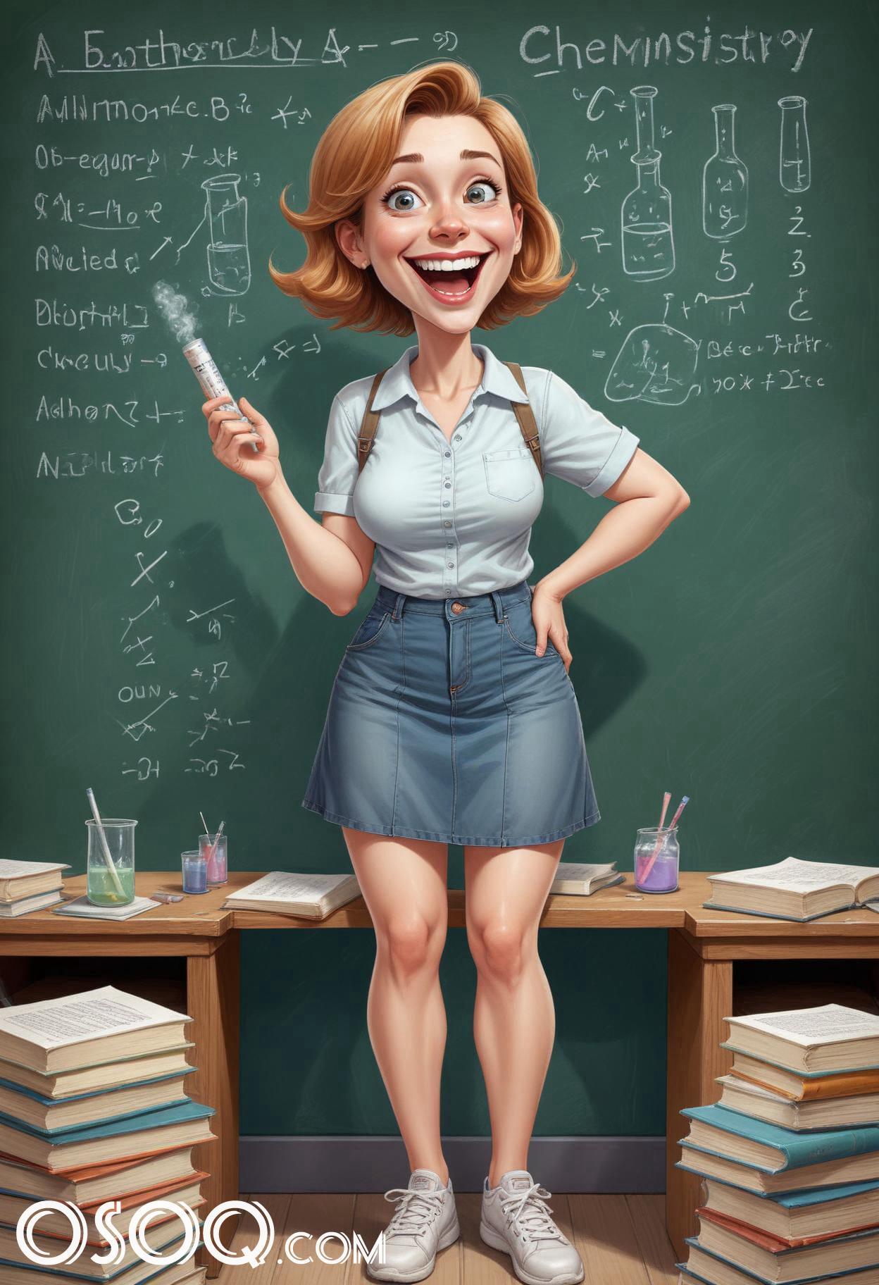 Cartoon teacher teaching 06