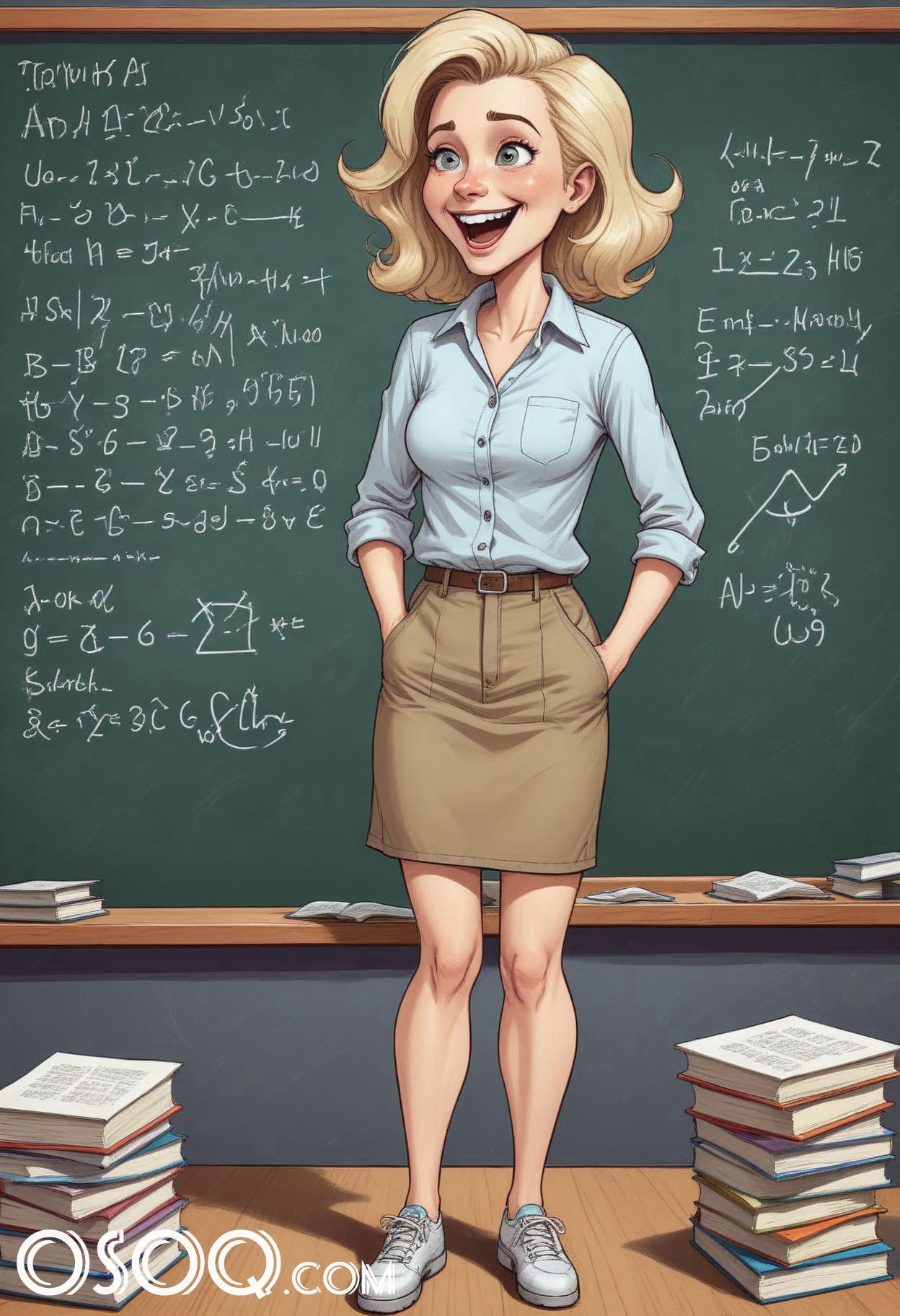 Cartoon teacher teaching 07