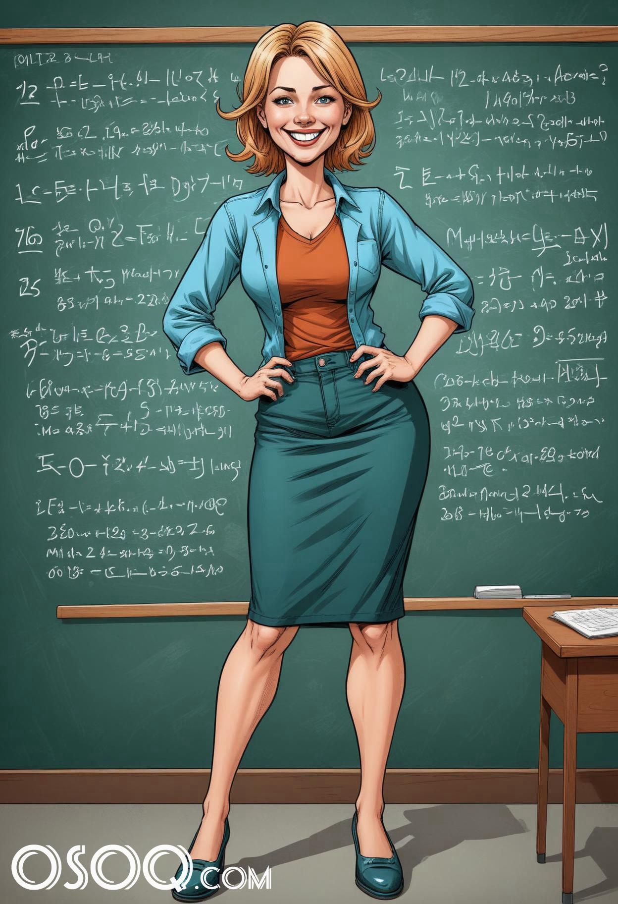 Cartoon teacher teaching 08