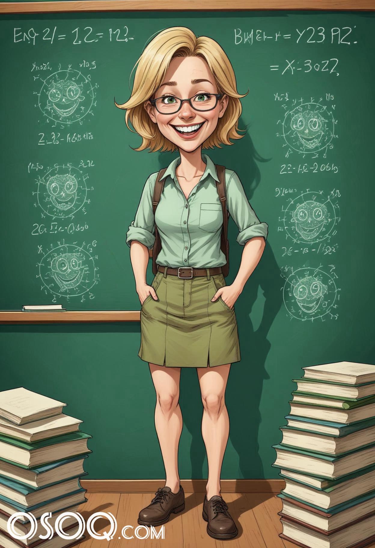 Cartoon teacher teaching 09