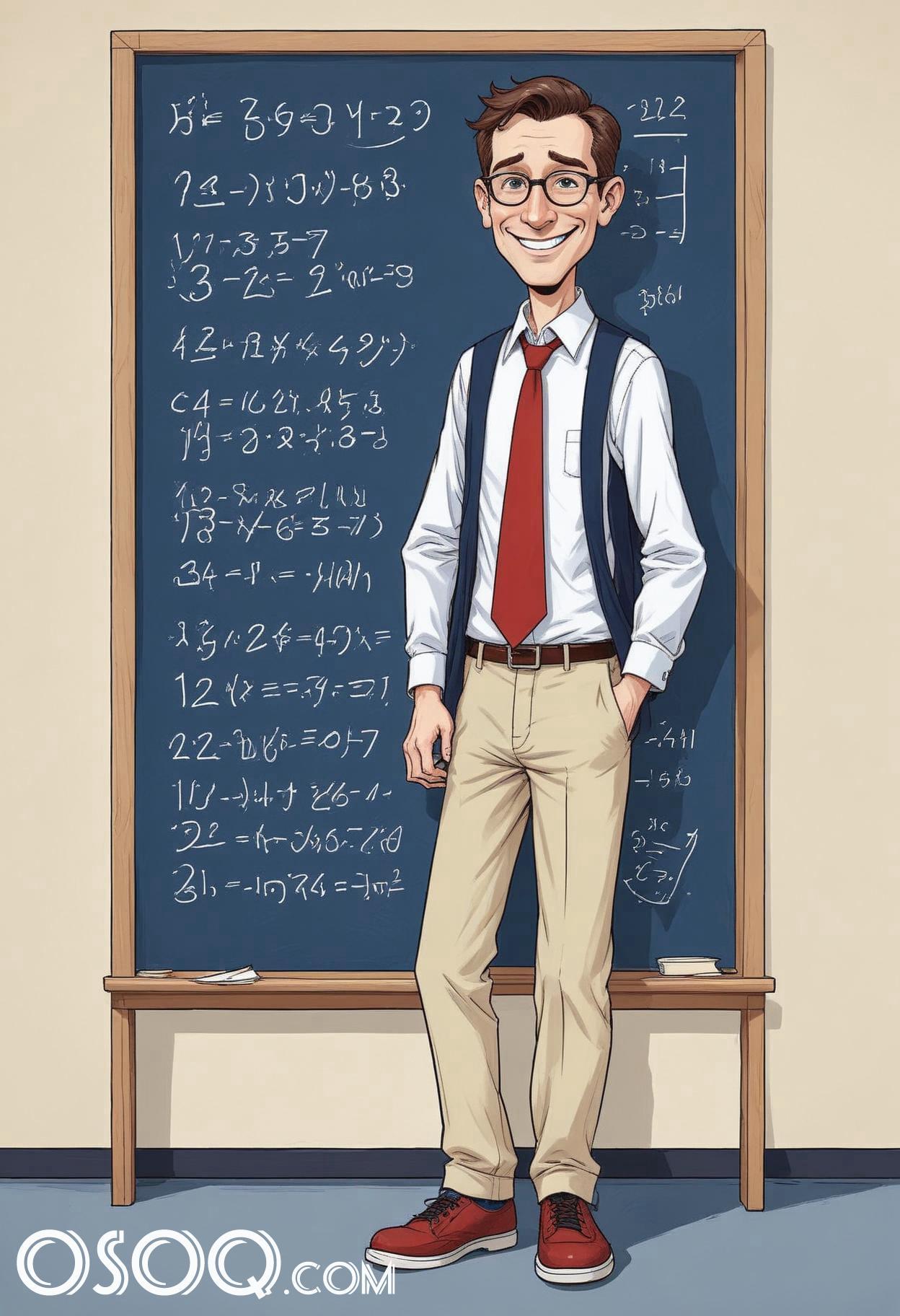 Cartoon teacher teaching 13