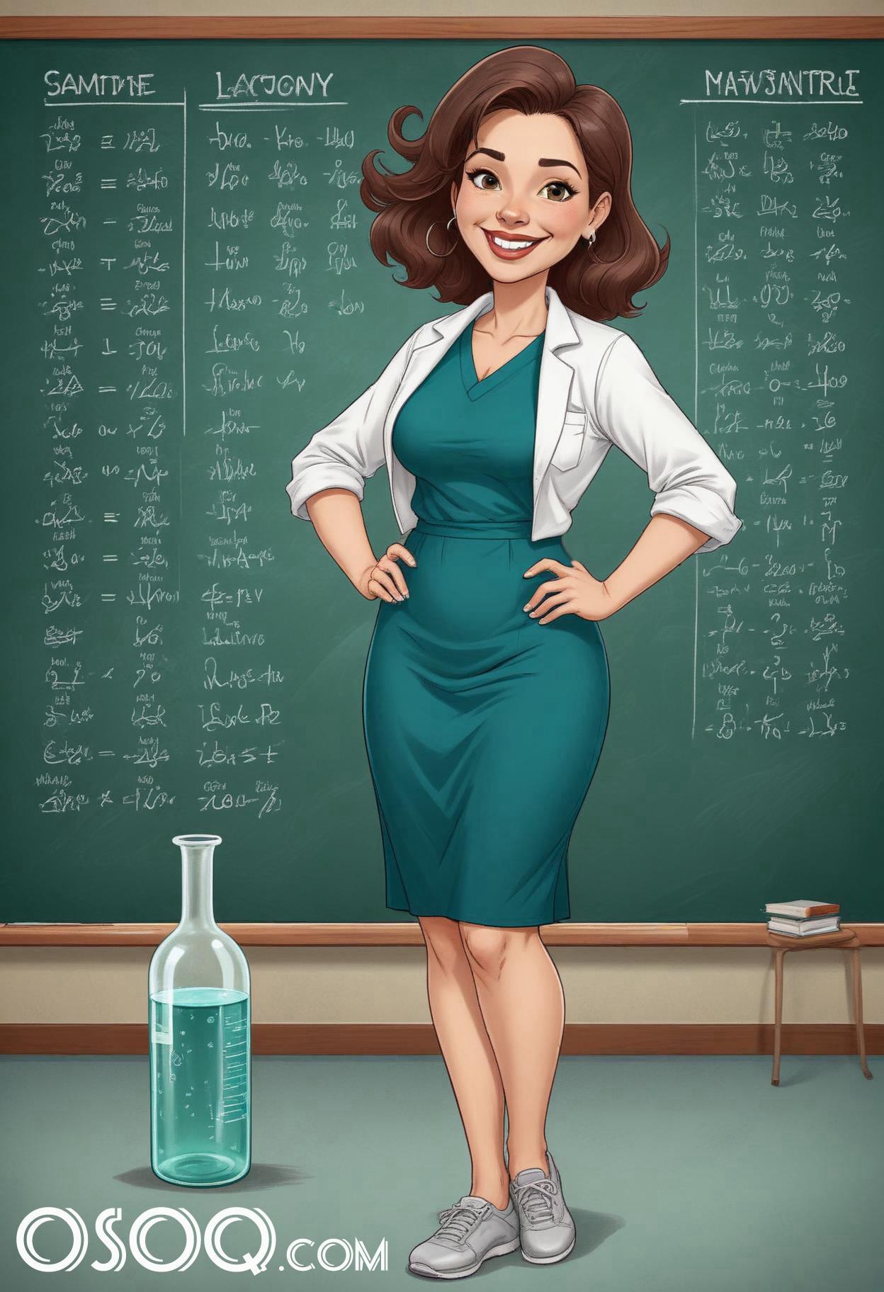 Cartoon teacher teaching 19