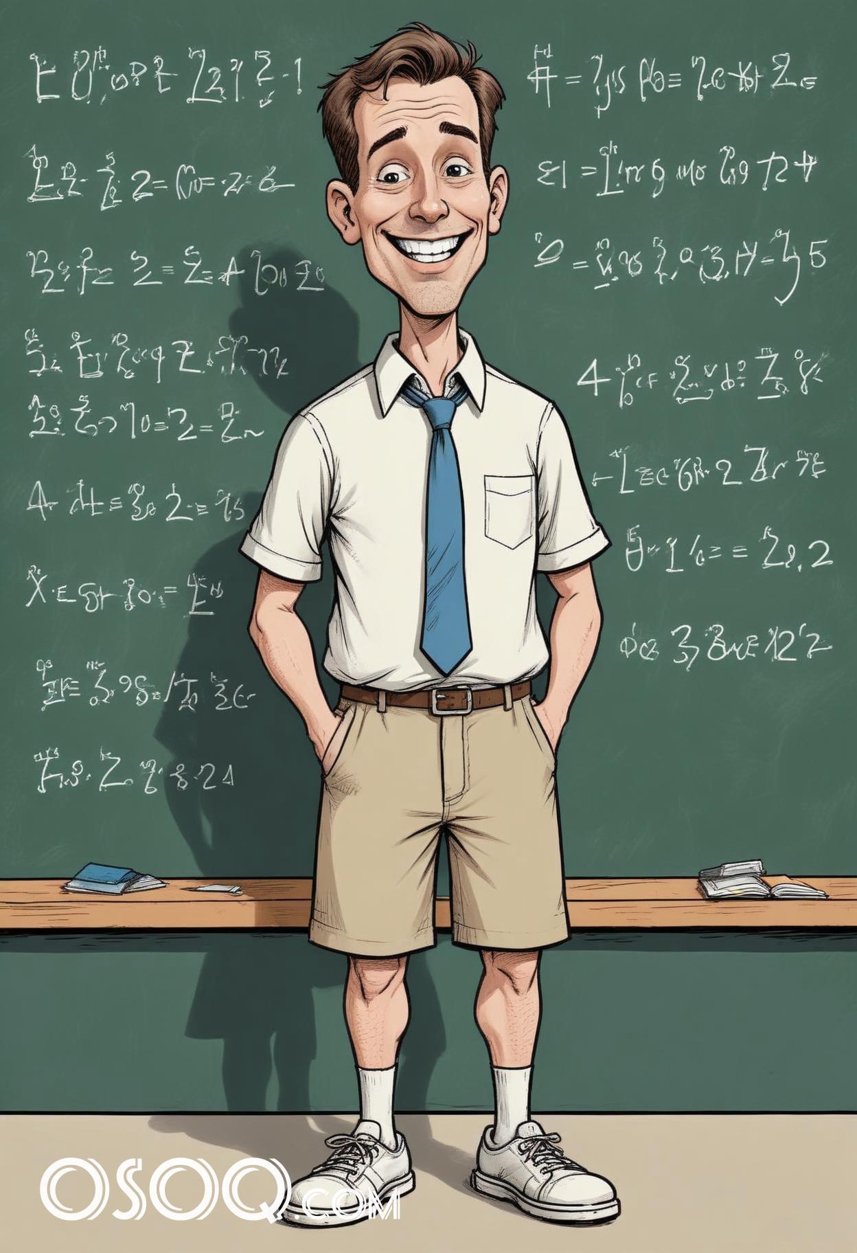 Teacher cartoon cute caricature drawing 01