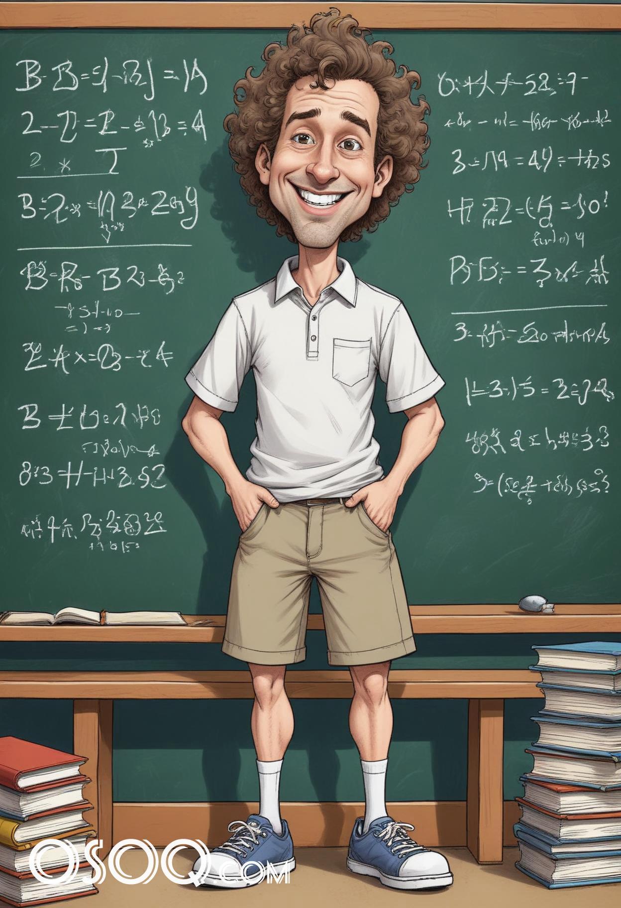 Teacher cartoon cute caricature drawing 07