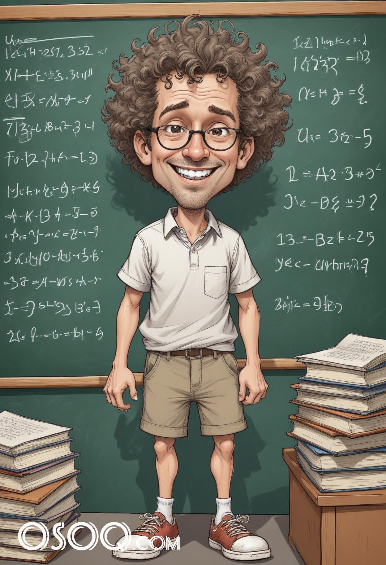 Teacher cartoon cute caricature drawing 08