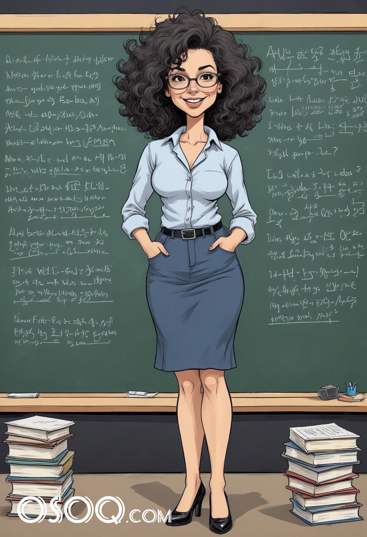 Teacher cartoon cute caricature drawing 15