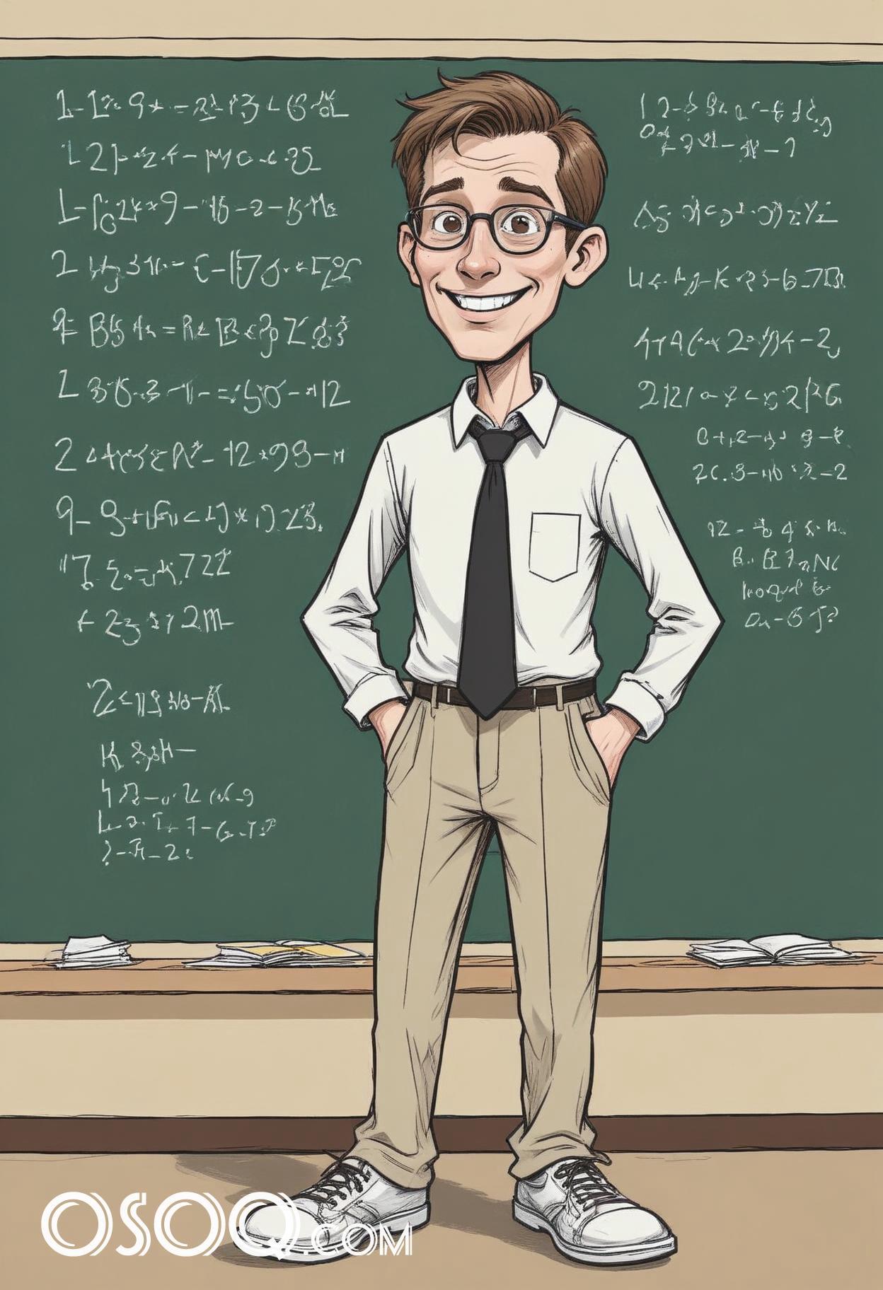 Teacher cartoon funny caricature drawing 05